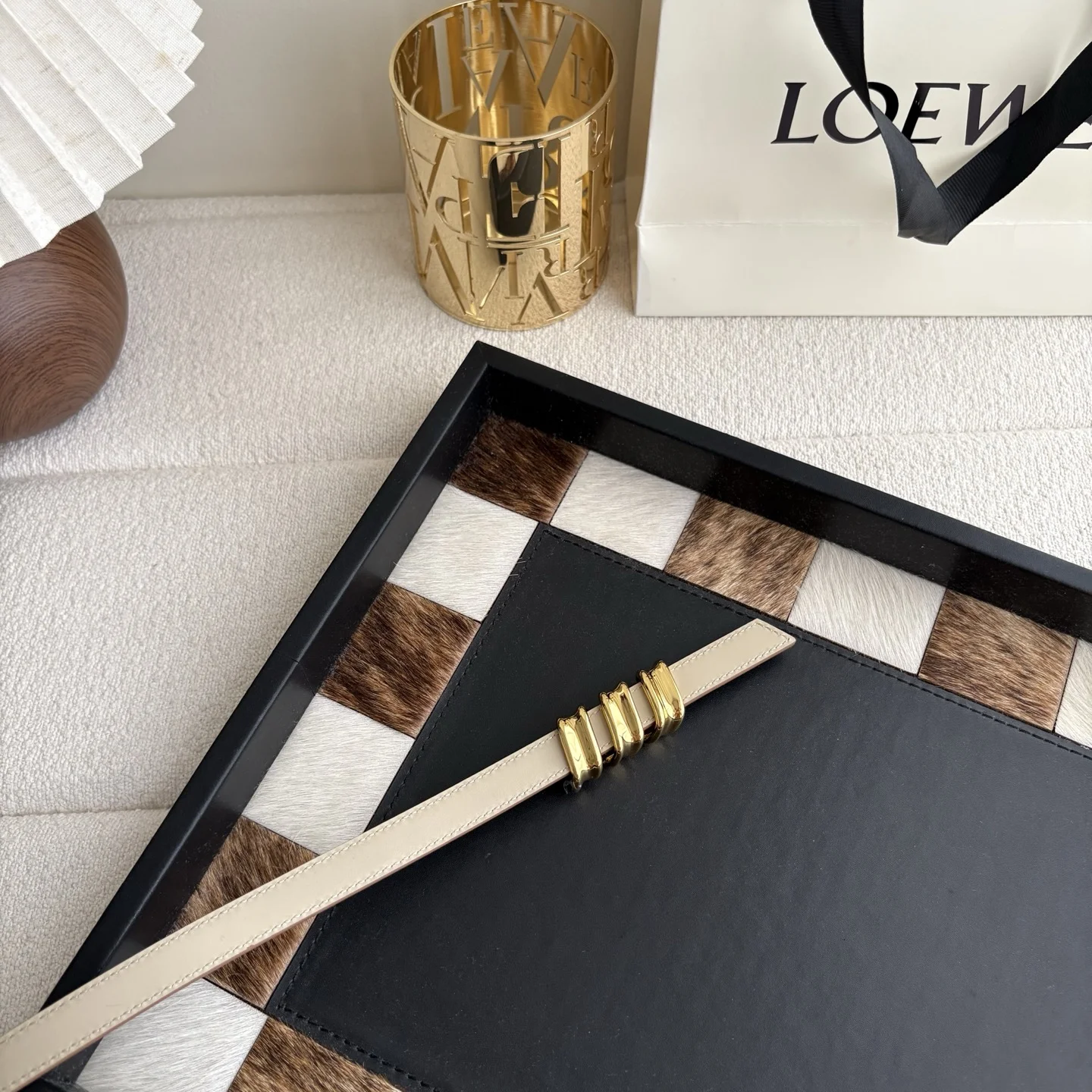 LOEWE Belts Calfskin Leather 1.5cm Width A70202608050043