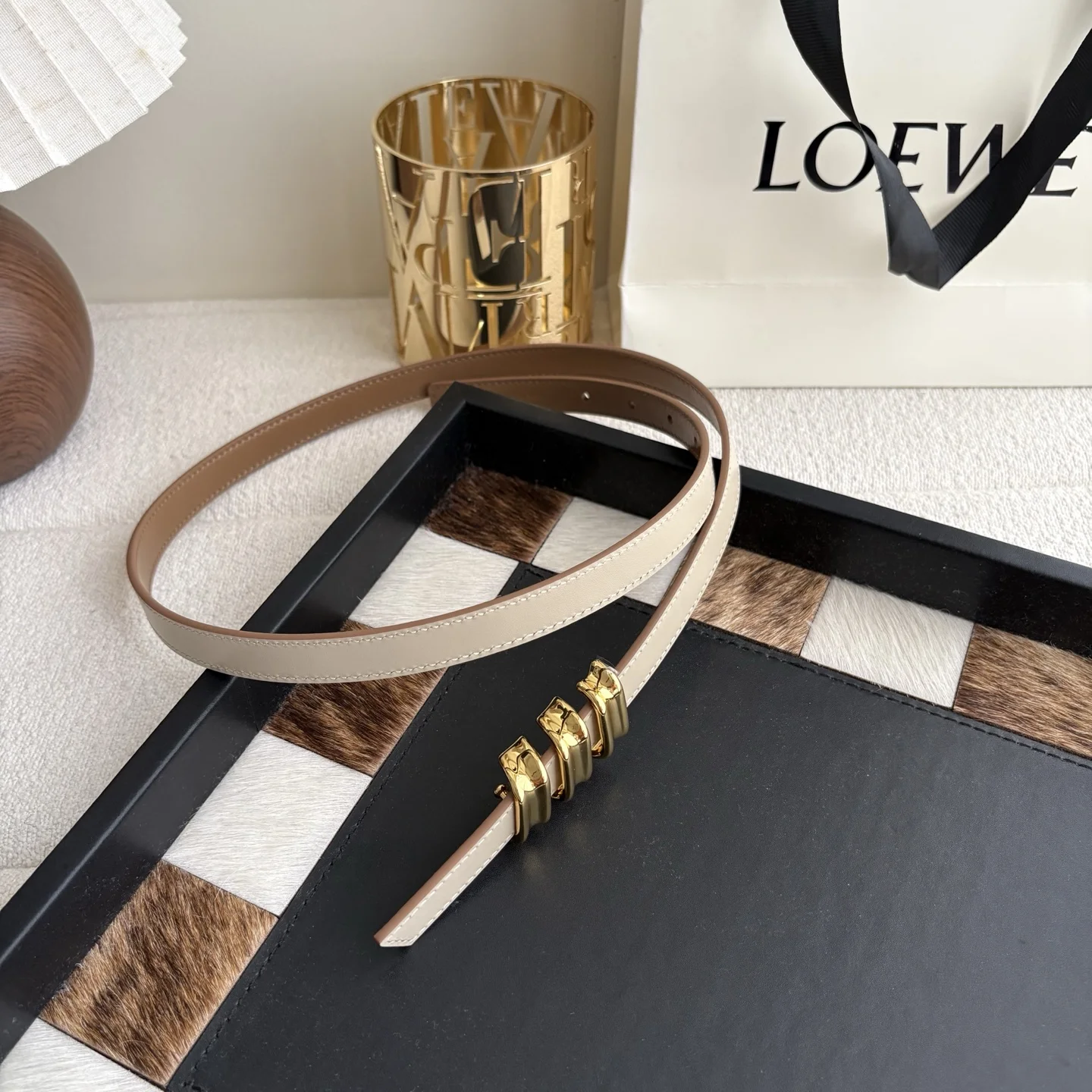 LOEWE Belts Calfskin Leather 1.5cm Width A70202608050043 - Image 3