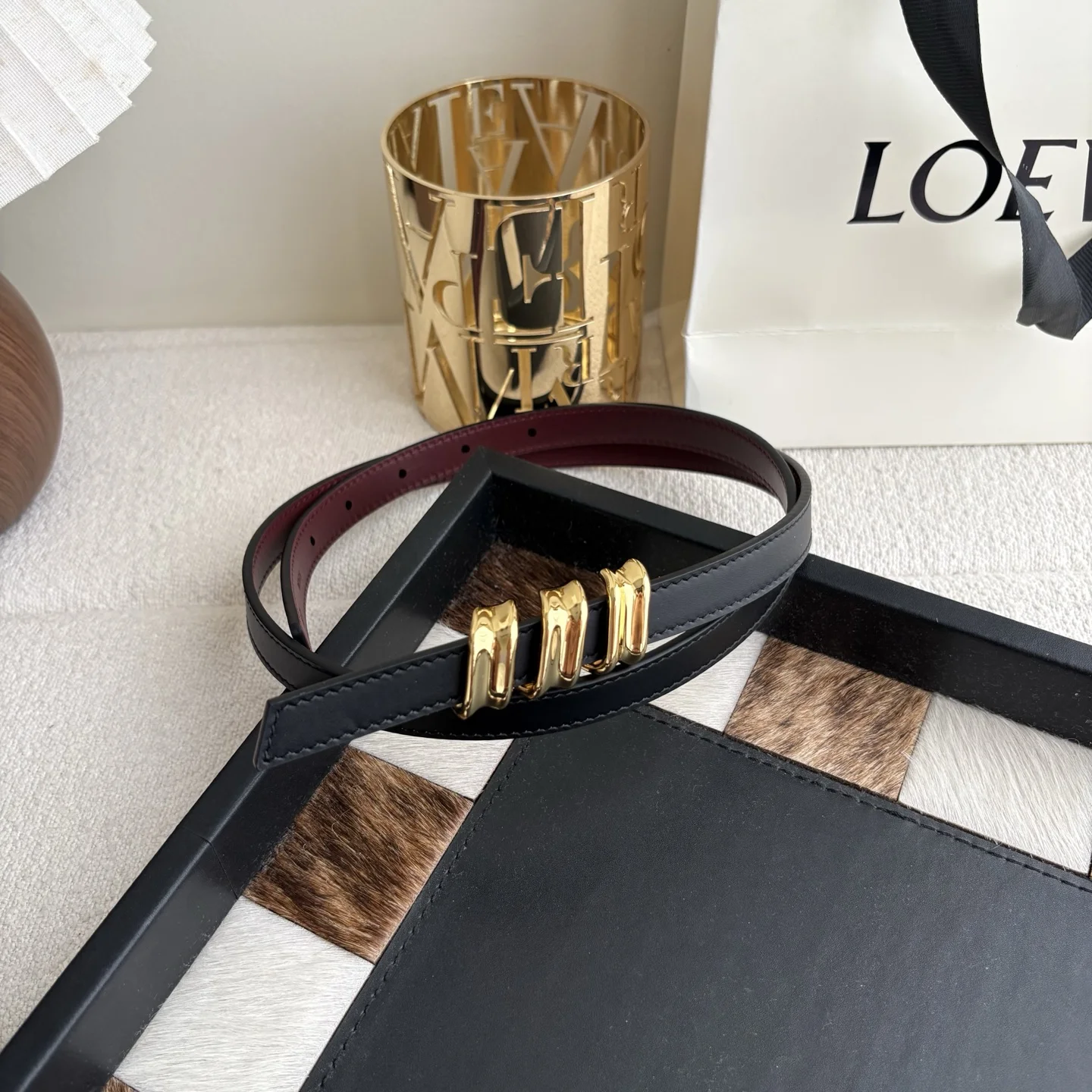 LOEWE Belts Smooth Calfskin One Size 1.5cm Width A70202608050040 - Image 2