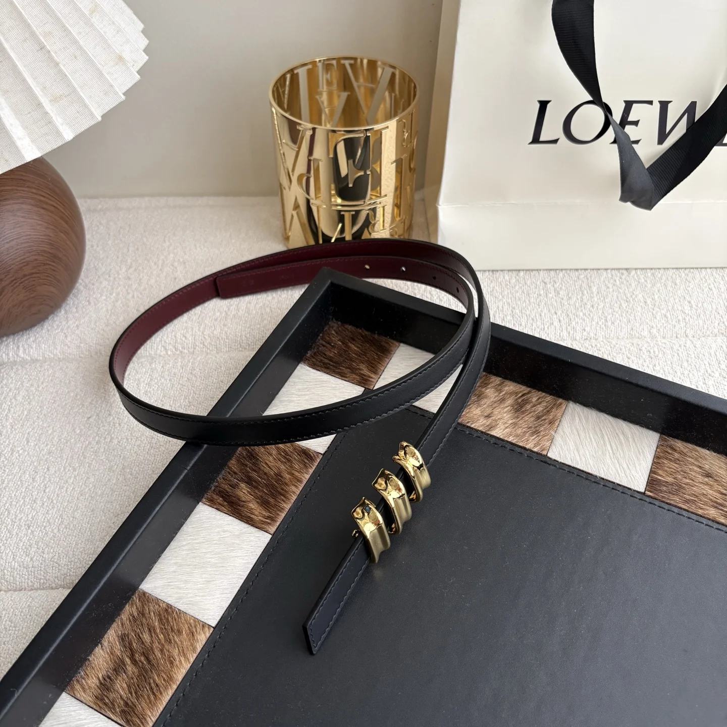 LOEWE Belts Smooth Calfskin One Size 1.5cm Width A70202608050040 - Image 3