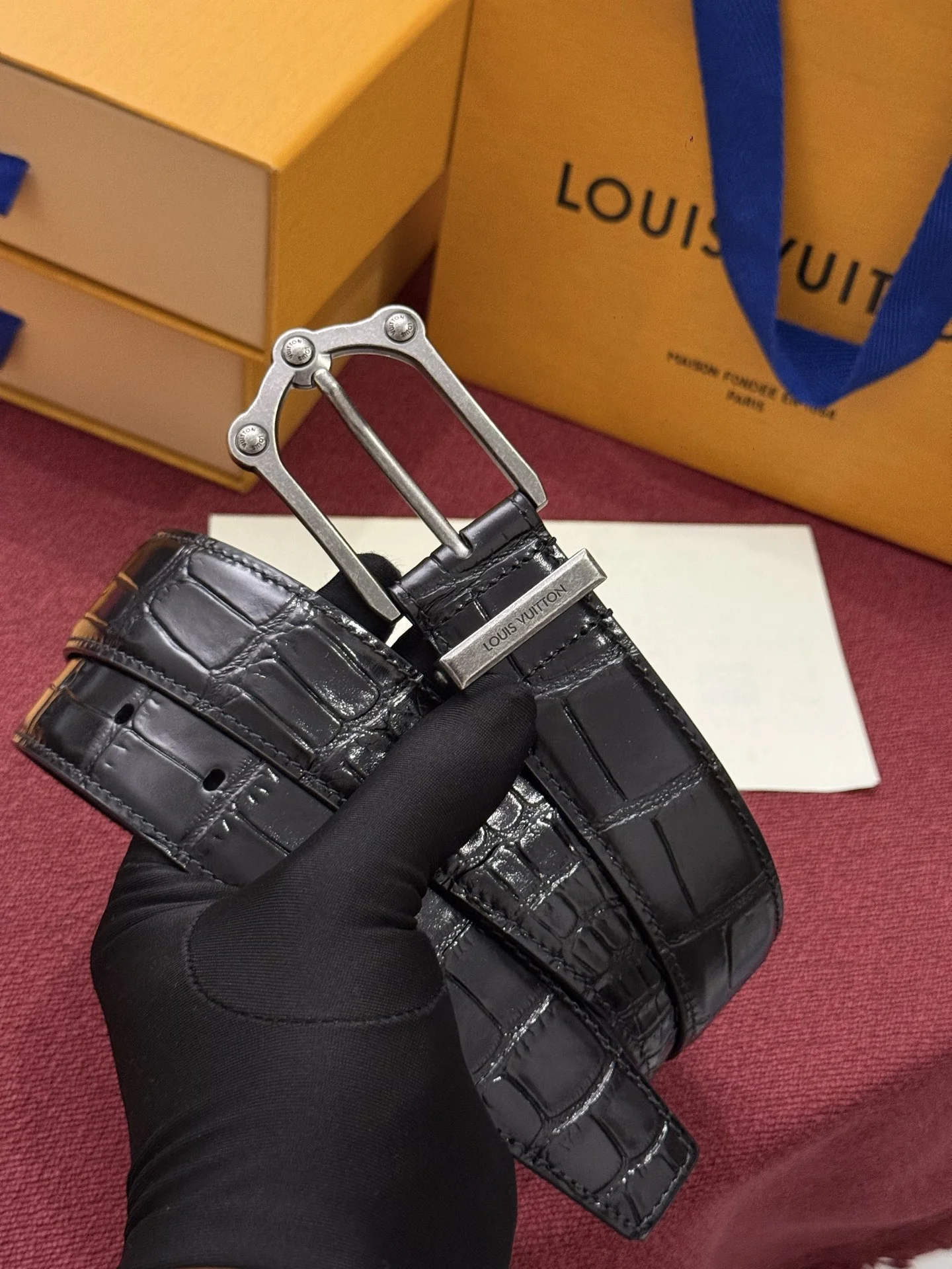 LV Belts Crocodile Leather One Size A70202608050138 - Image 5