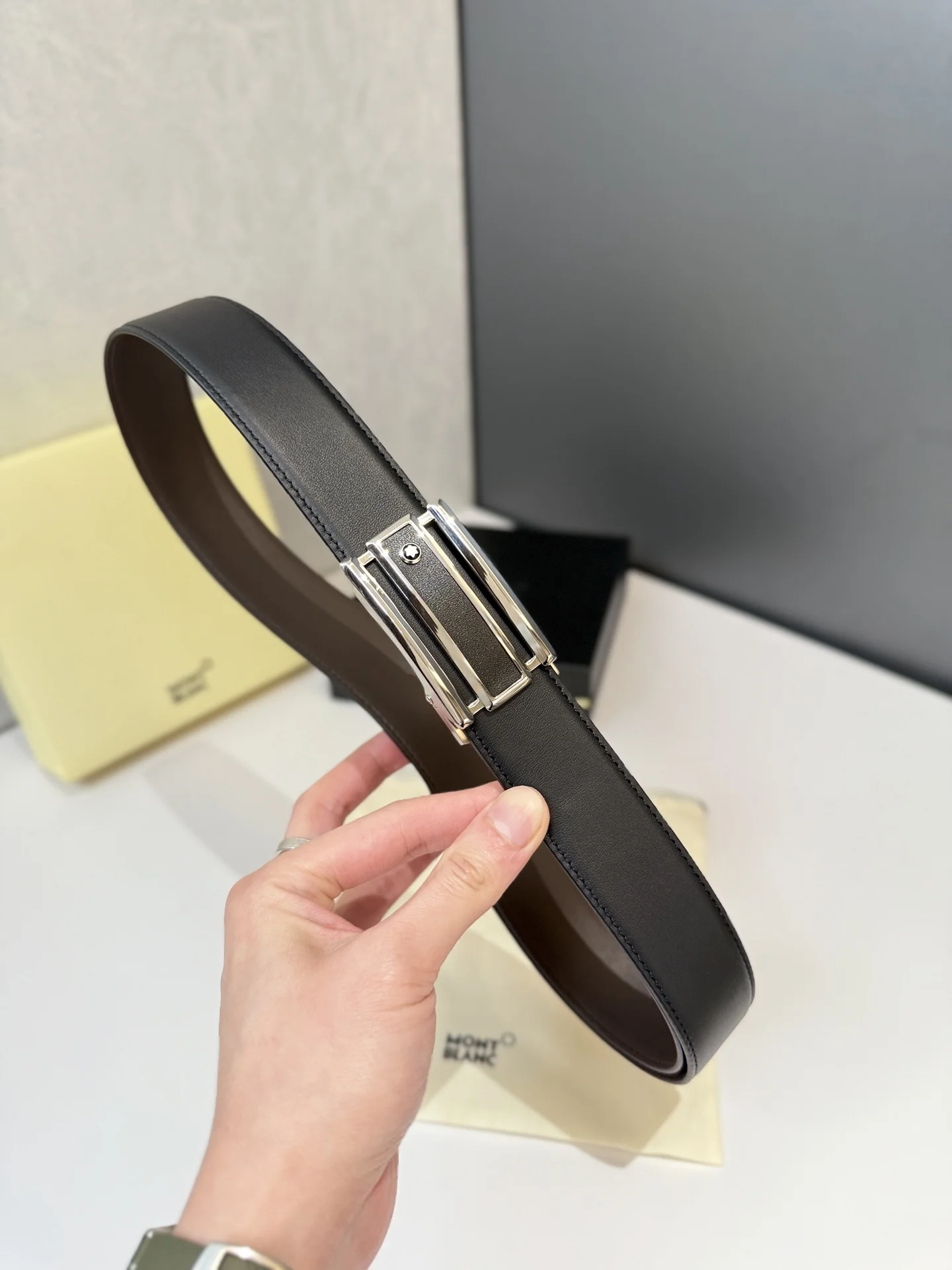 MONTBLANC Belts Leather & Steel 3.5cm Width A70202608050669