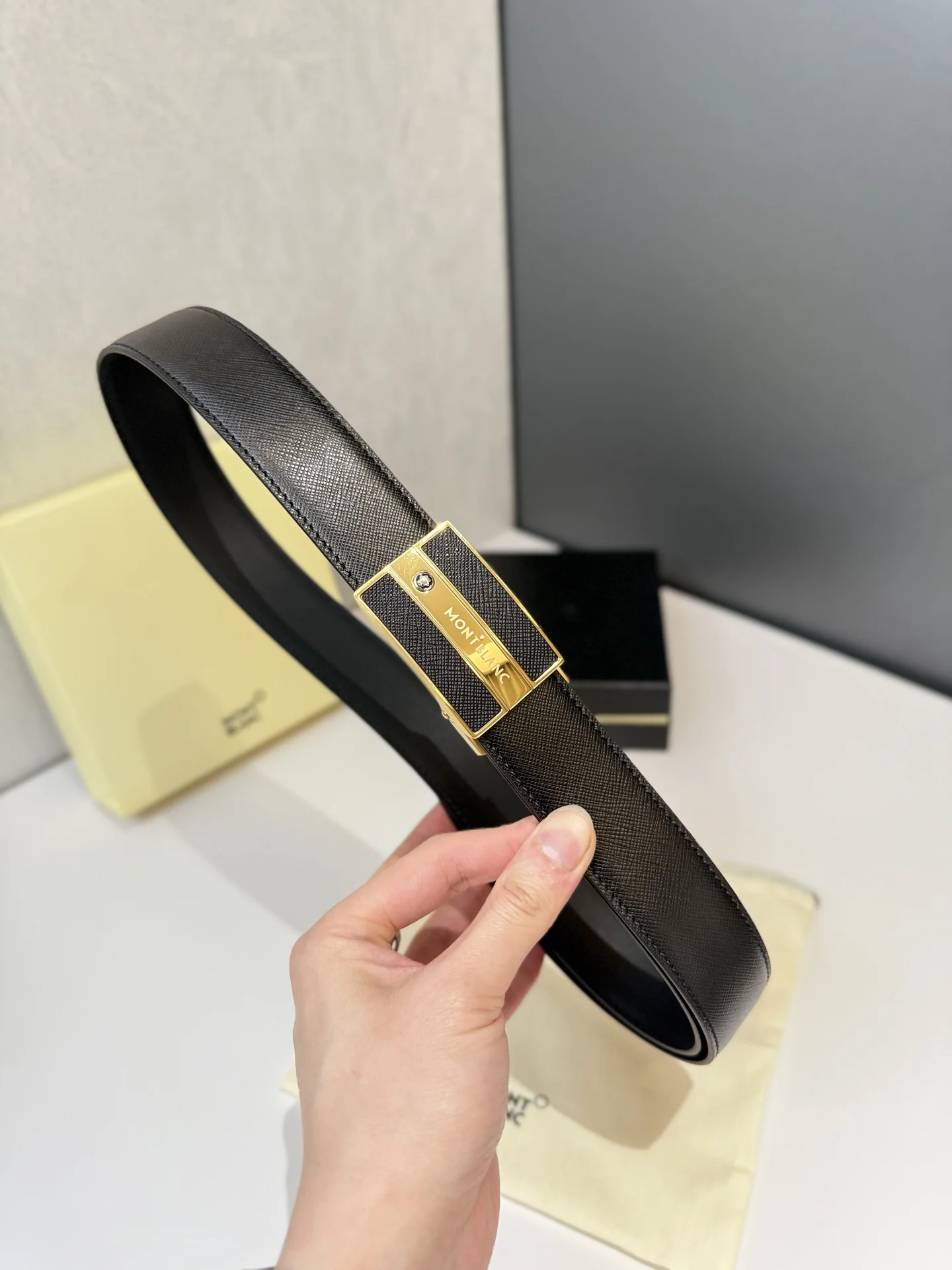MONTBLANC Belts Leather Steel One Size 3.5cm Width A70202608050670