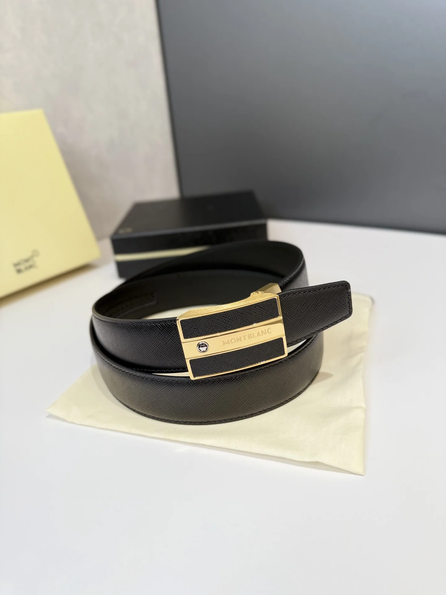 MONTBLANC Belts Leather Steel One Size 3.5cm Width A70202608050670 - Image 5