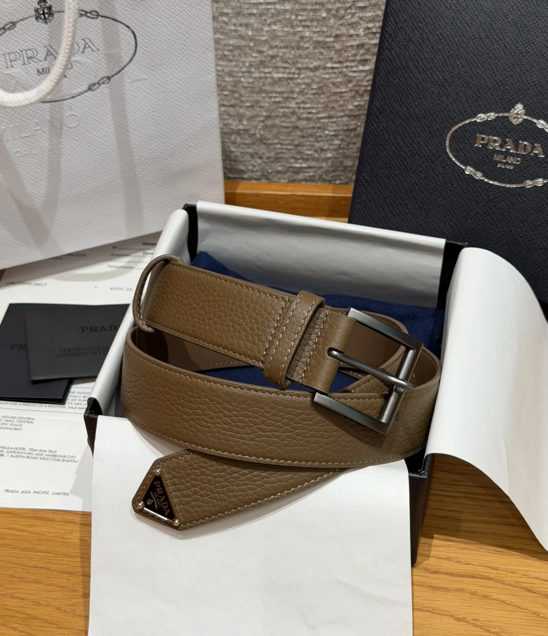 PRADA Belts Leather 3.3cm Width A80202608050313