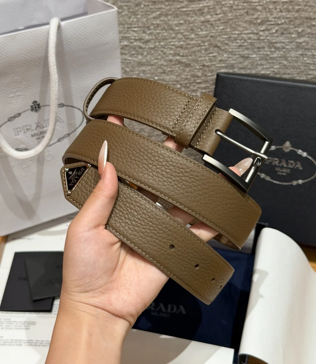 PRADA Belts Leather 3.3cm Width A80202608050313 - Image 2