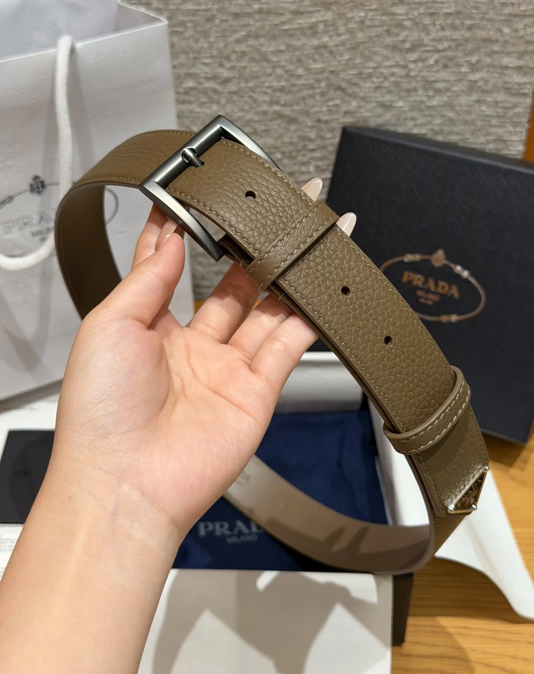 PRADA Belts Leather 3.3cm Width A80202608050313 - Image 3