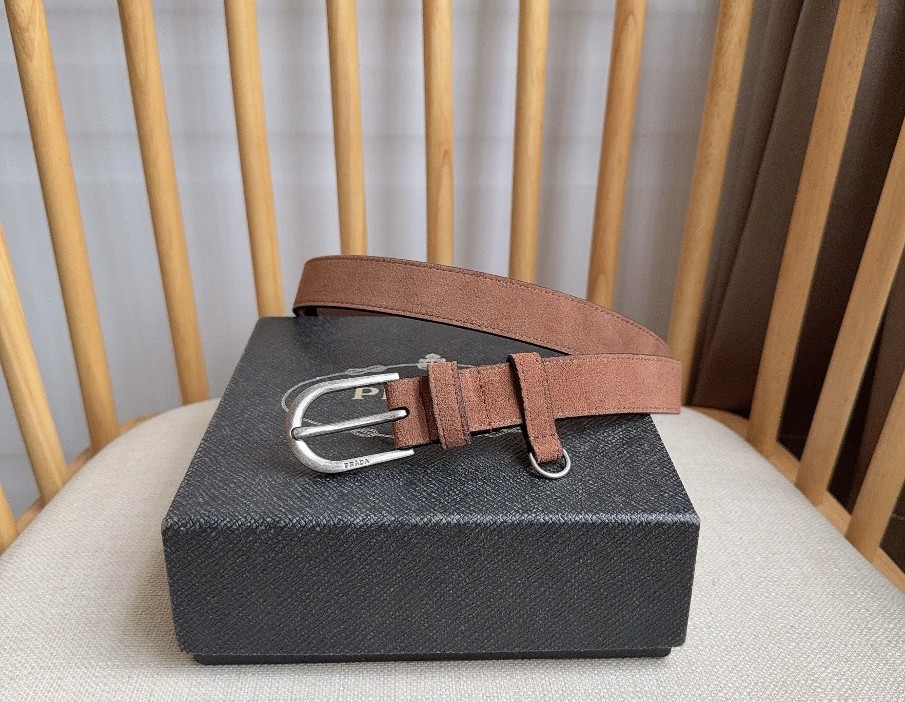 PRADA Belts Suede Leather 2.5cm Width A70202608050519