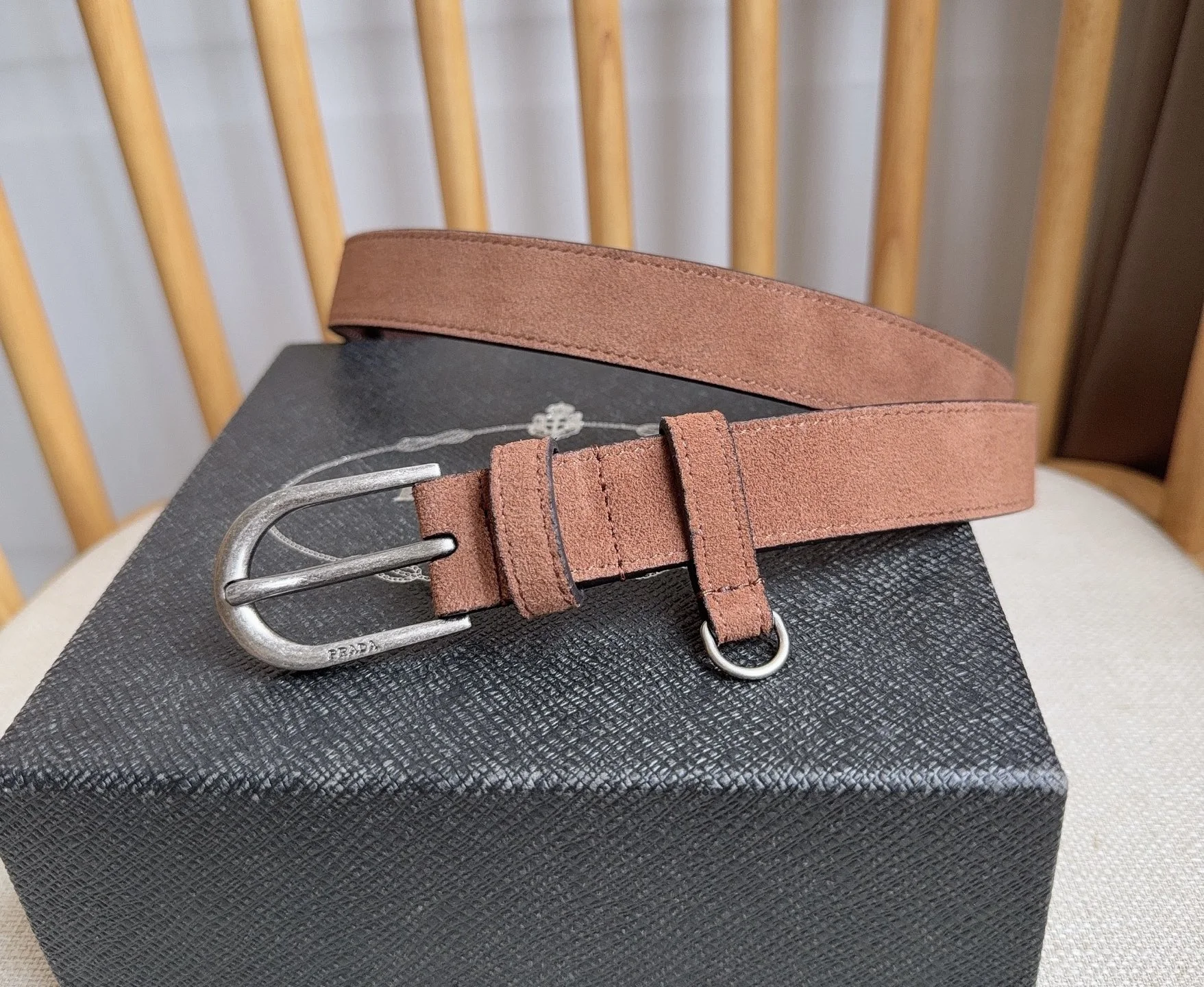PRADA Belts Suede Leather 2.5cm Width A70202608050519 - Image 2