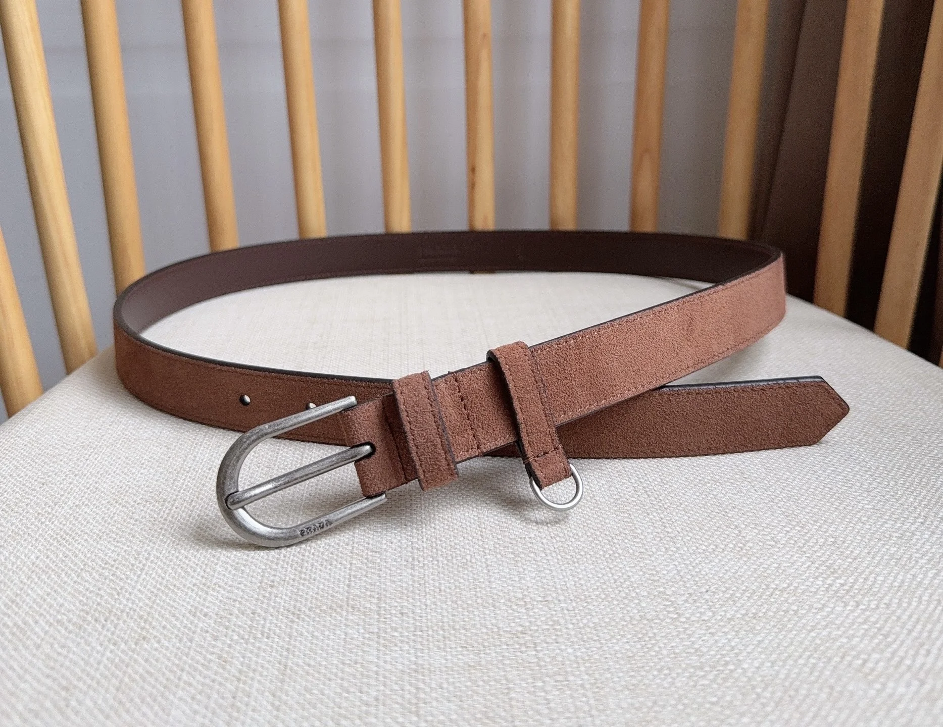 PRADA Belts Suede Leather 2.5cm Width A70202608050519 - Image 4