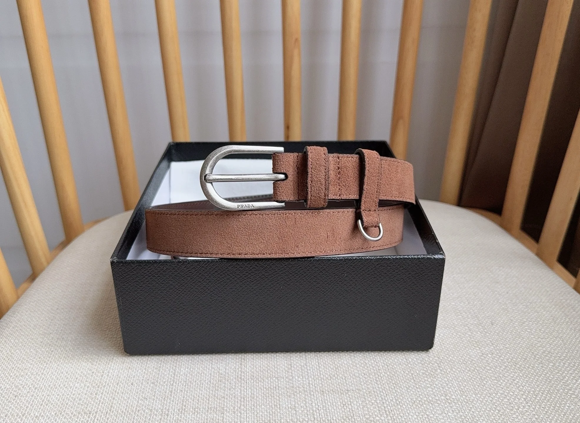 PRADA Belts Suede Leather 2.5cm Width A70202608050519 - Image 5