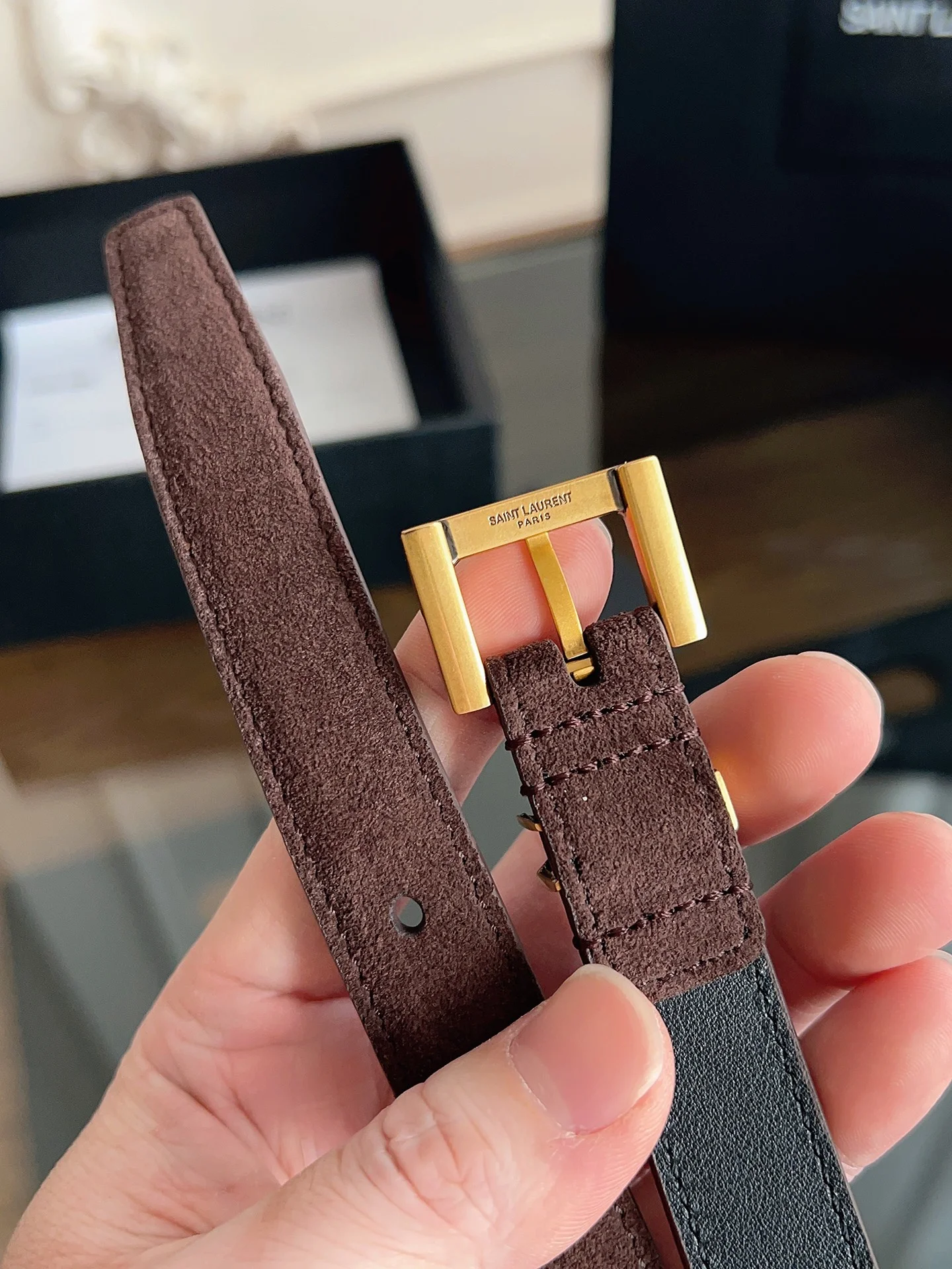 SAINT LAURENT Belts Calf Leather One Size 2.0cm Width A60202608050240 - Image 4