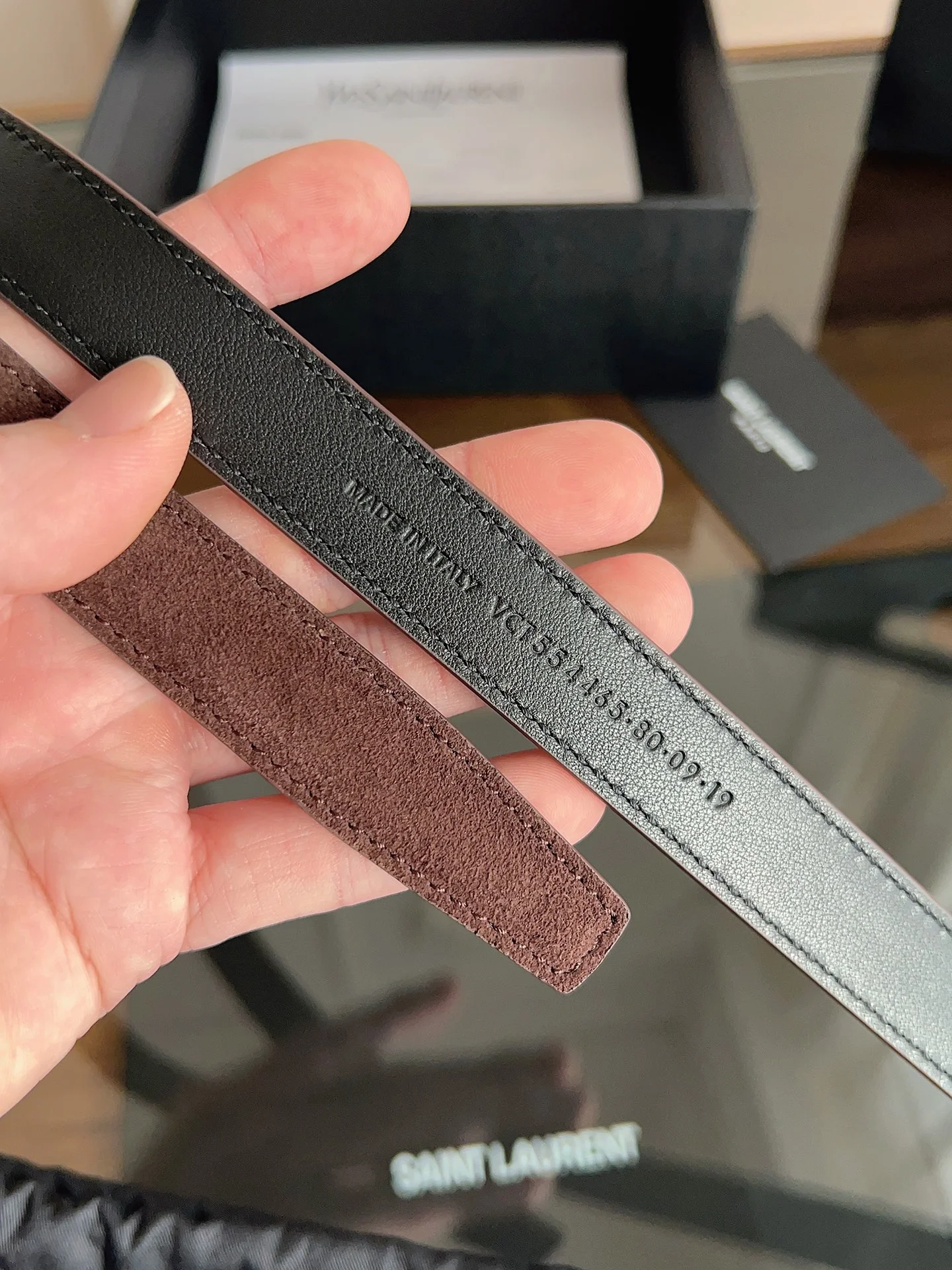 SAINT LAURENT Belts Calf Leather One Size 2.0cm Width A60202608050240 - Image 7
