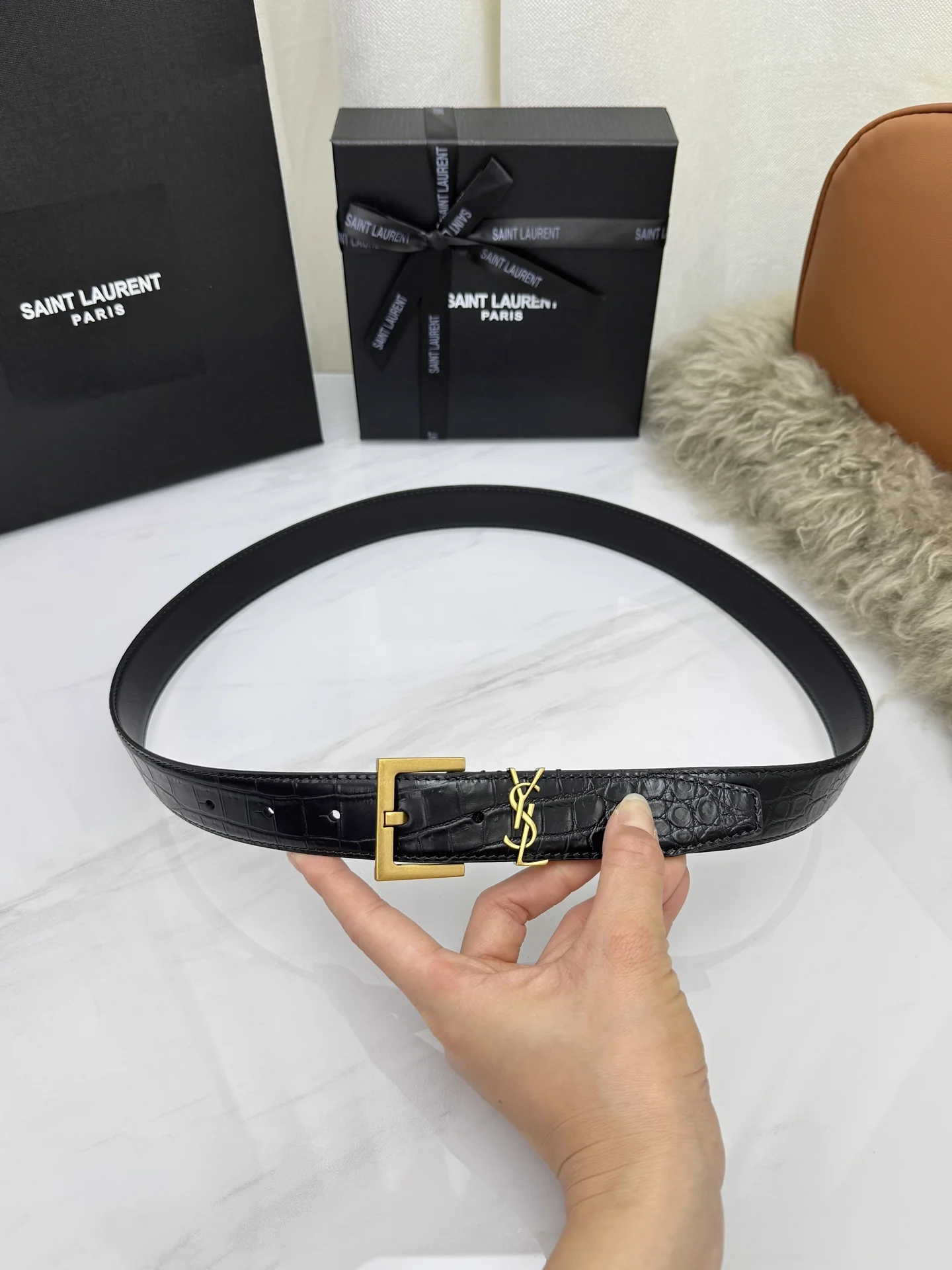 SAINT LAURENT Belts Leather 3.0cm Width A60202608050497 - Image 5