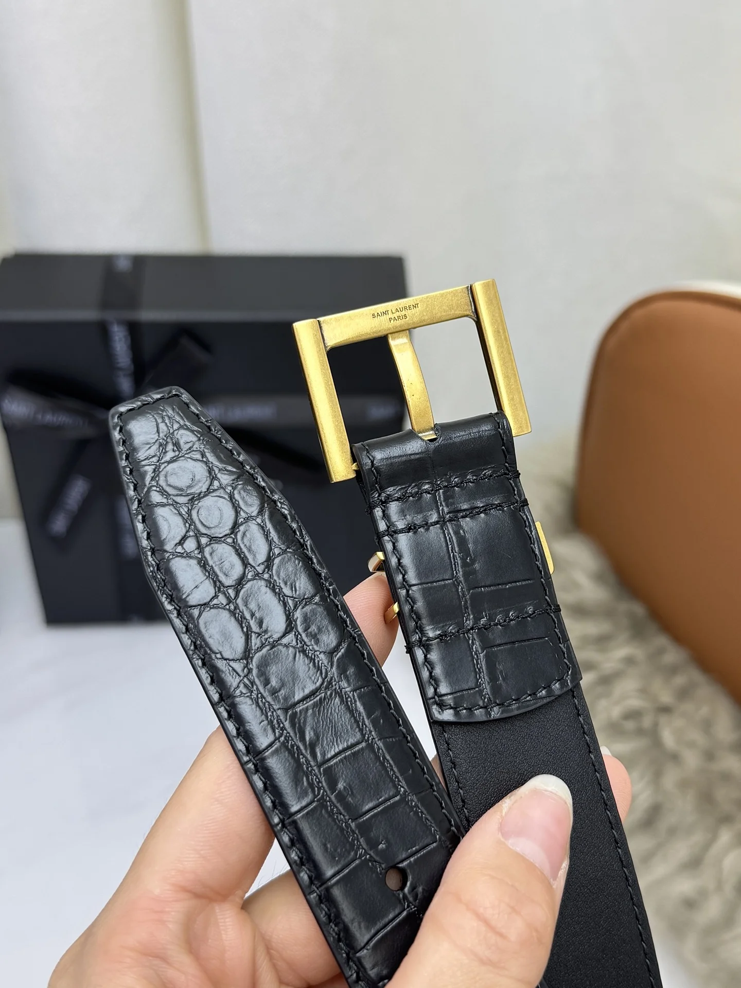 SAINT LAURENT Belts Leather 3.0cm Width A60202608050497 - Image 7