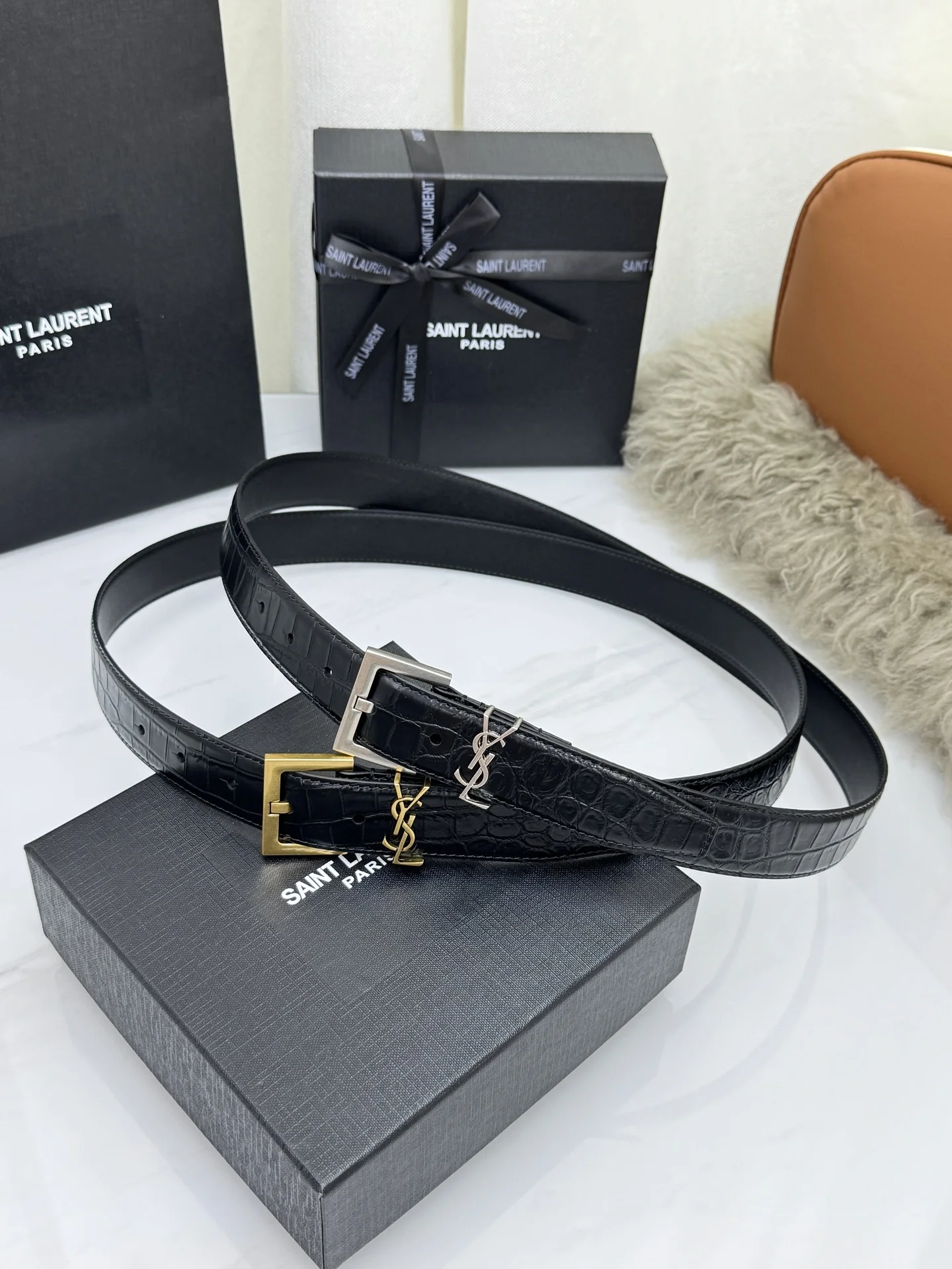 SAINT LAURENT Belts Leather 3.0cm Width A60202608050497 - Image 9