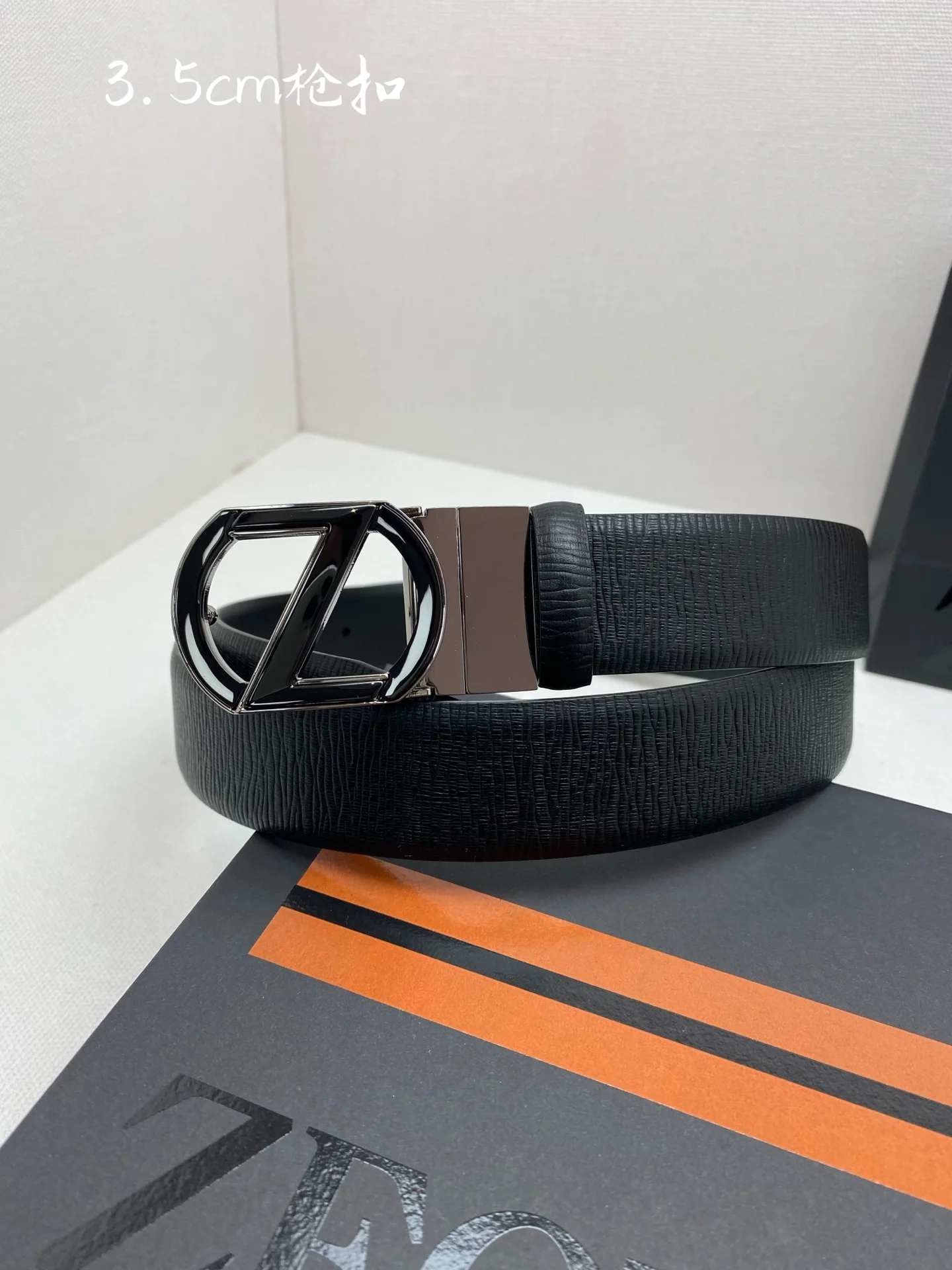ZEGNA Belts Calf Leather 35mm Width A70202608050251 - Image 2