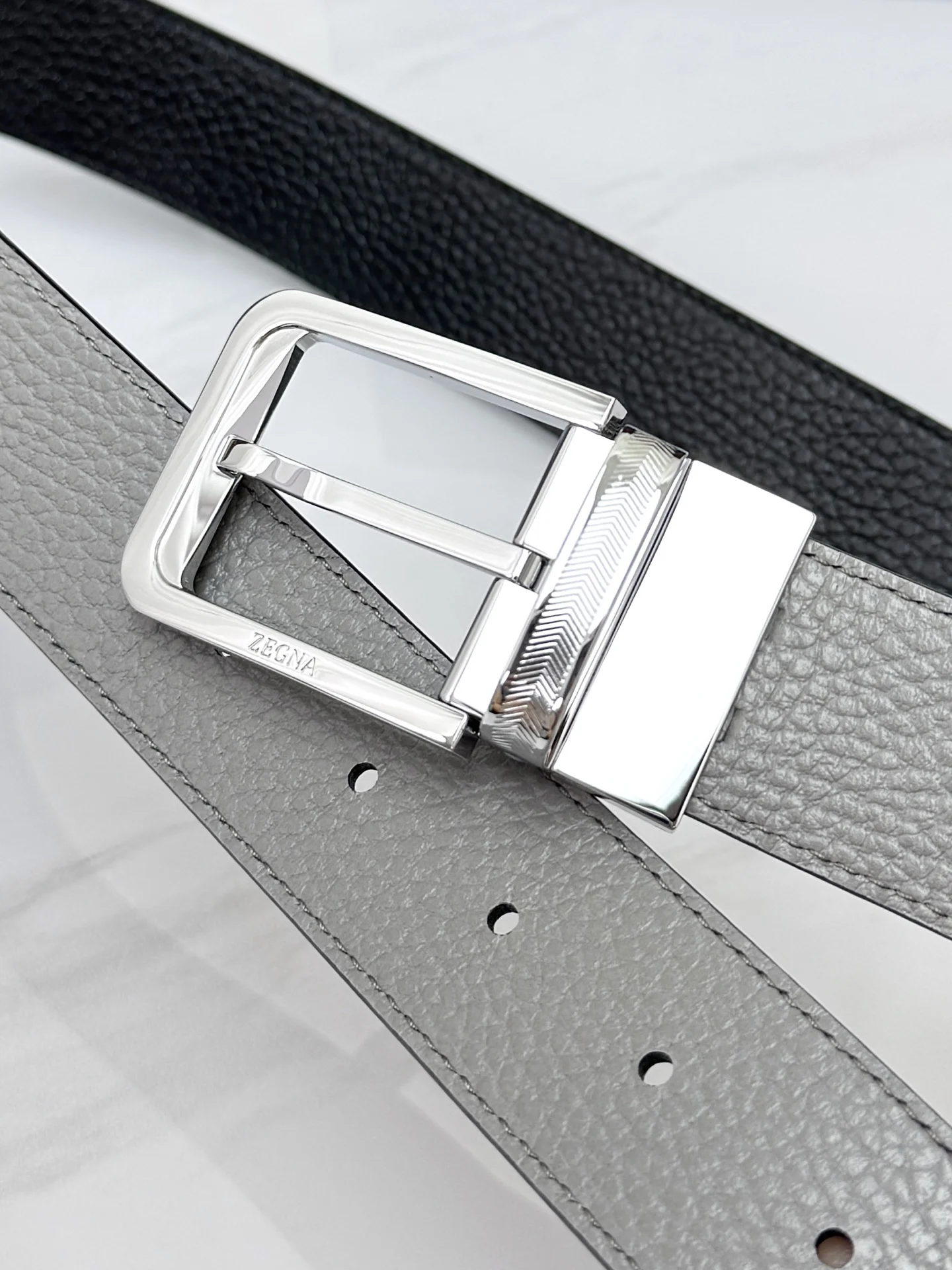 ZEGNA Belts Calf Leather One Size 3.5cm Width A70202608050111 - Image 5