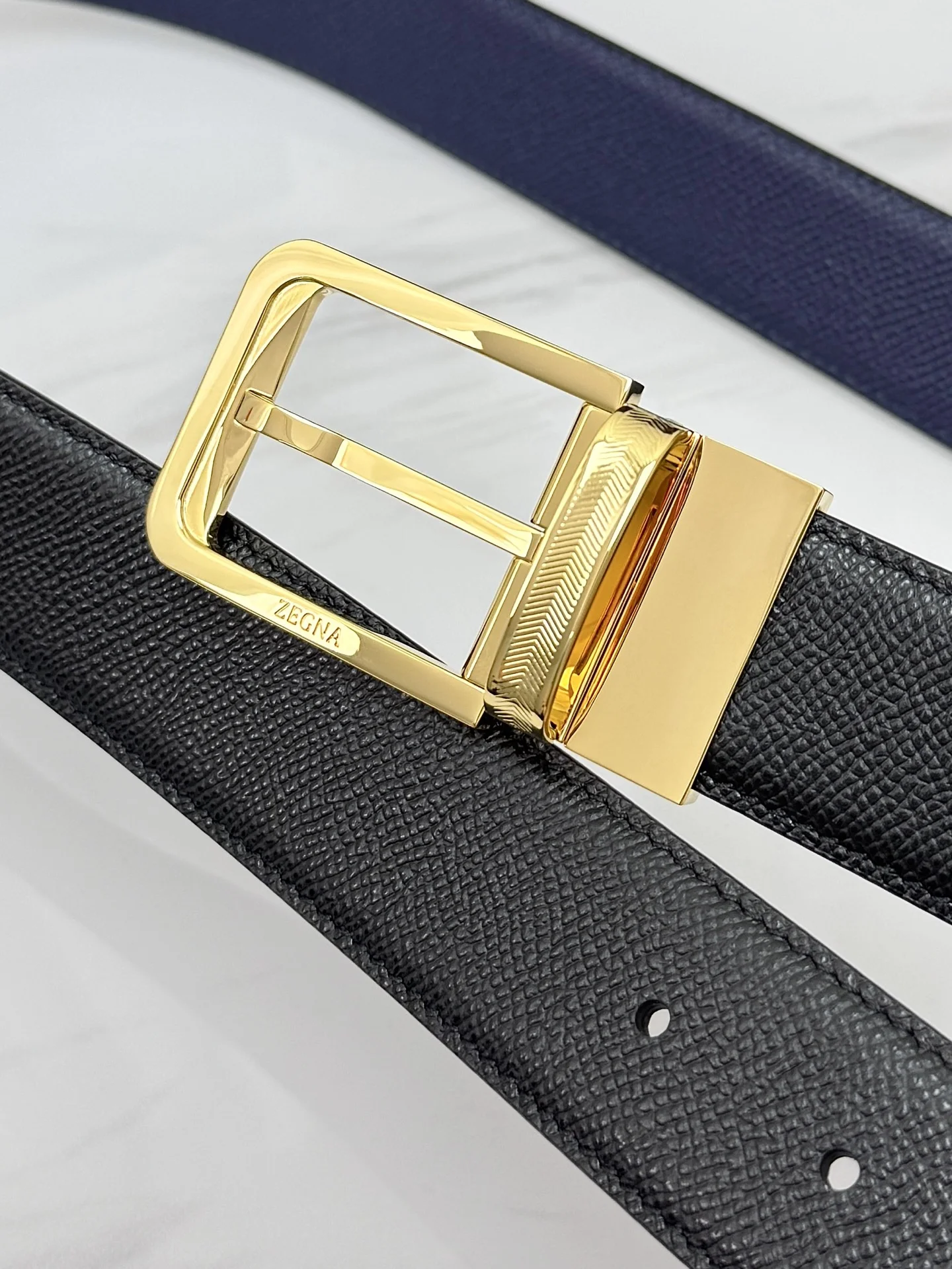 ZEGNA Belts Calf Leather One Size 3.5cm Width A70202608050112 - Image 5