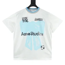ACNE STUDIOS T-shirts Jacquard Fabric White-Light Blue S-XL A70202609080506