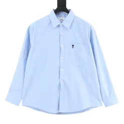 AMI Shirts Cotton Blue-Black S-XL B20202609080509