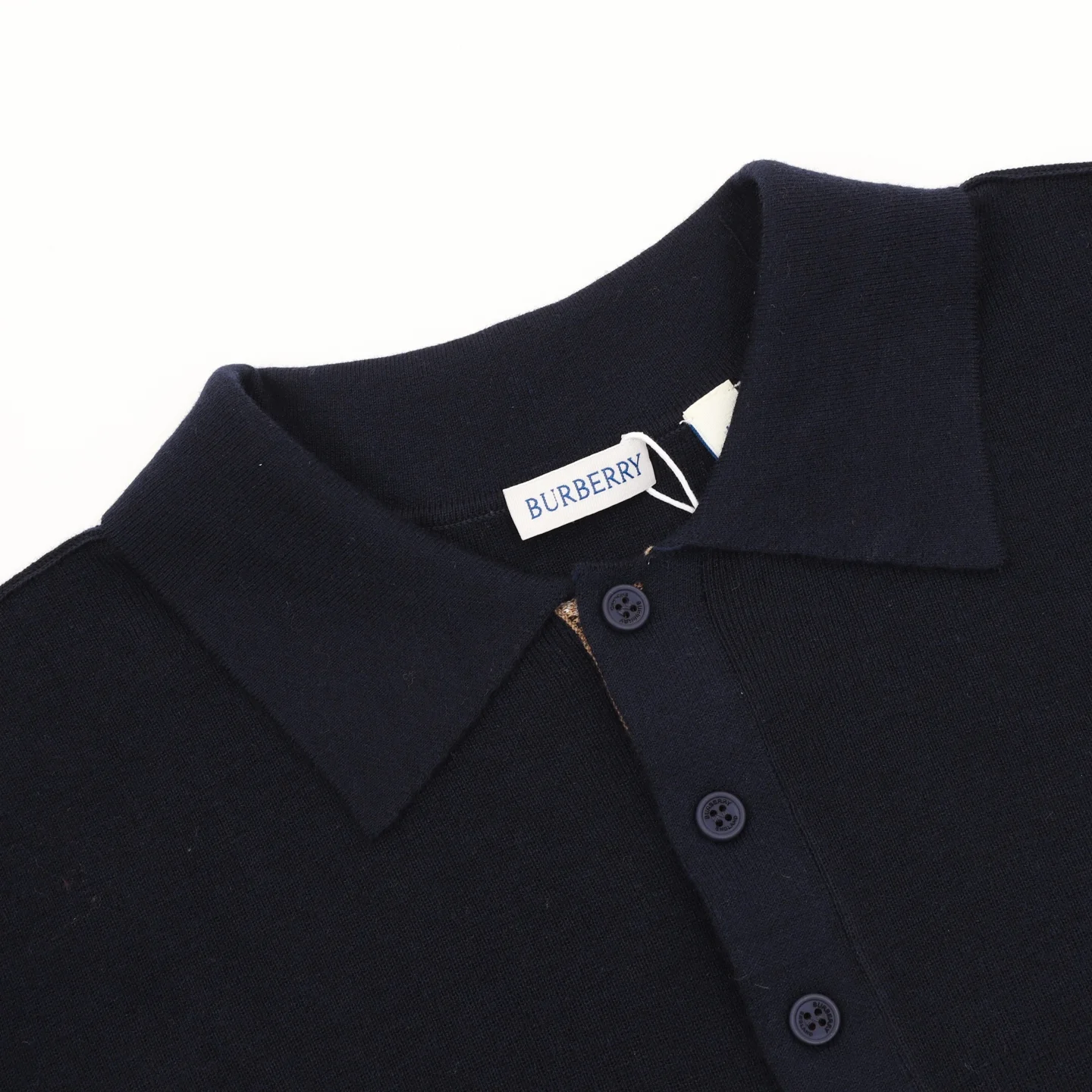 BURBERRY Polos Wool Navy-Brown M-XXL B40202609080388 - Image 3