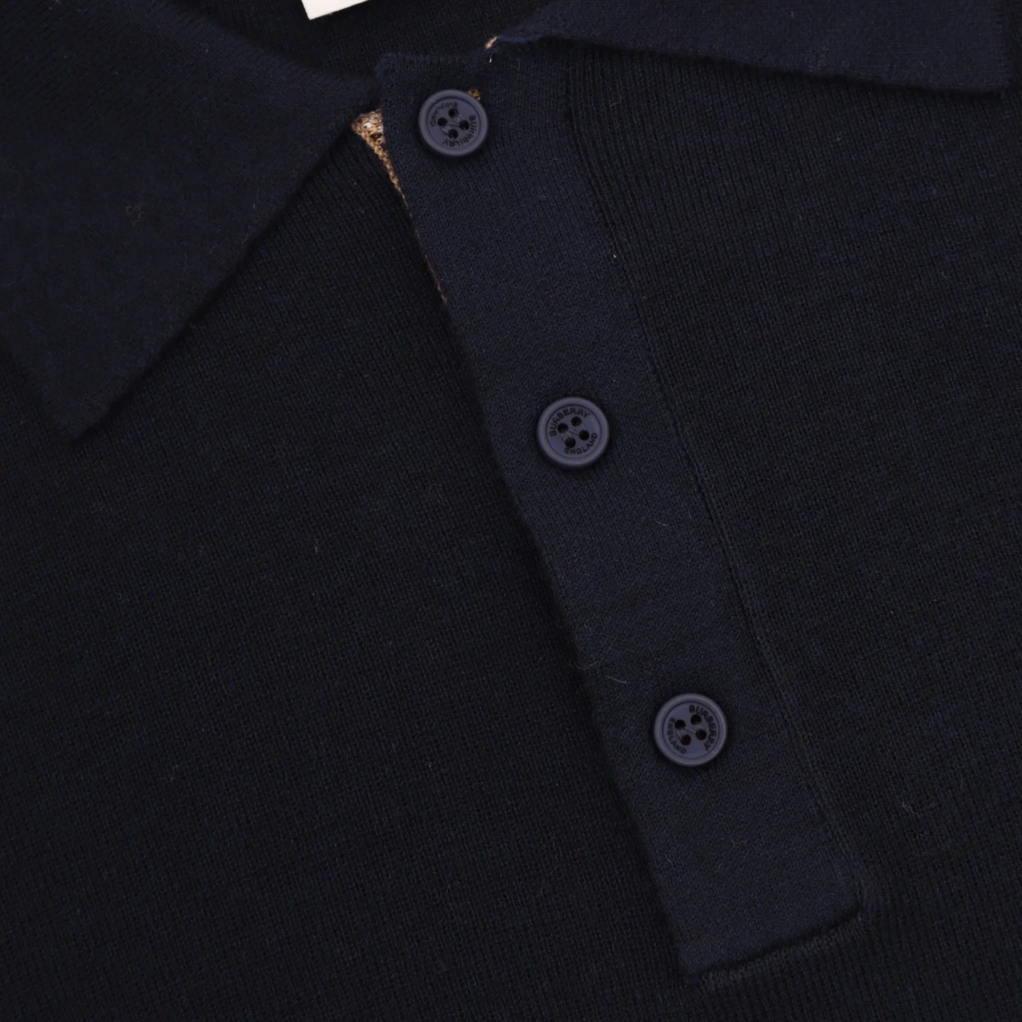 BURBERRY Polos Wool Navy-Brown M-XXL B40202609080388 - Image 4