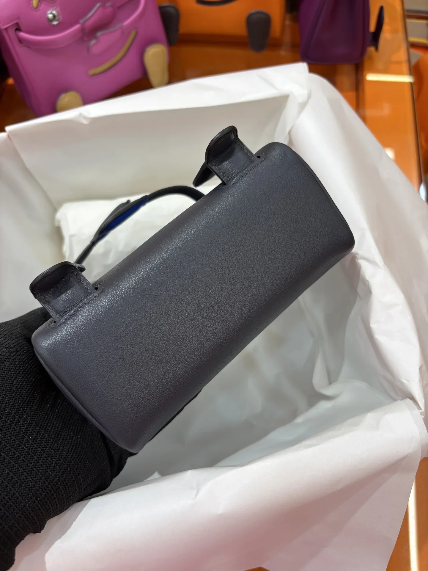 HERMES Top Handle Bags Gray-Blue A350202609090247 - Image 9