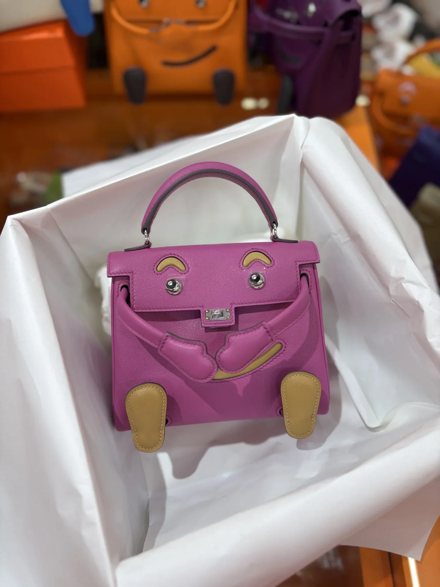 HERMES Top Handle Bags Pink-Tan A350202609090253