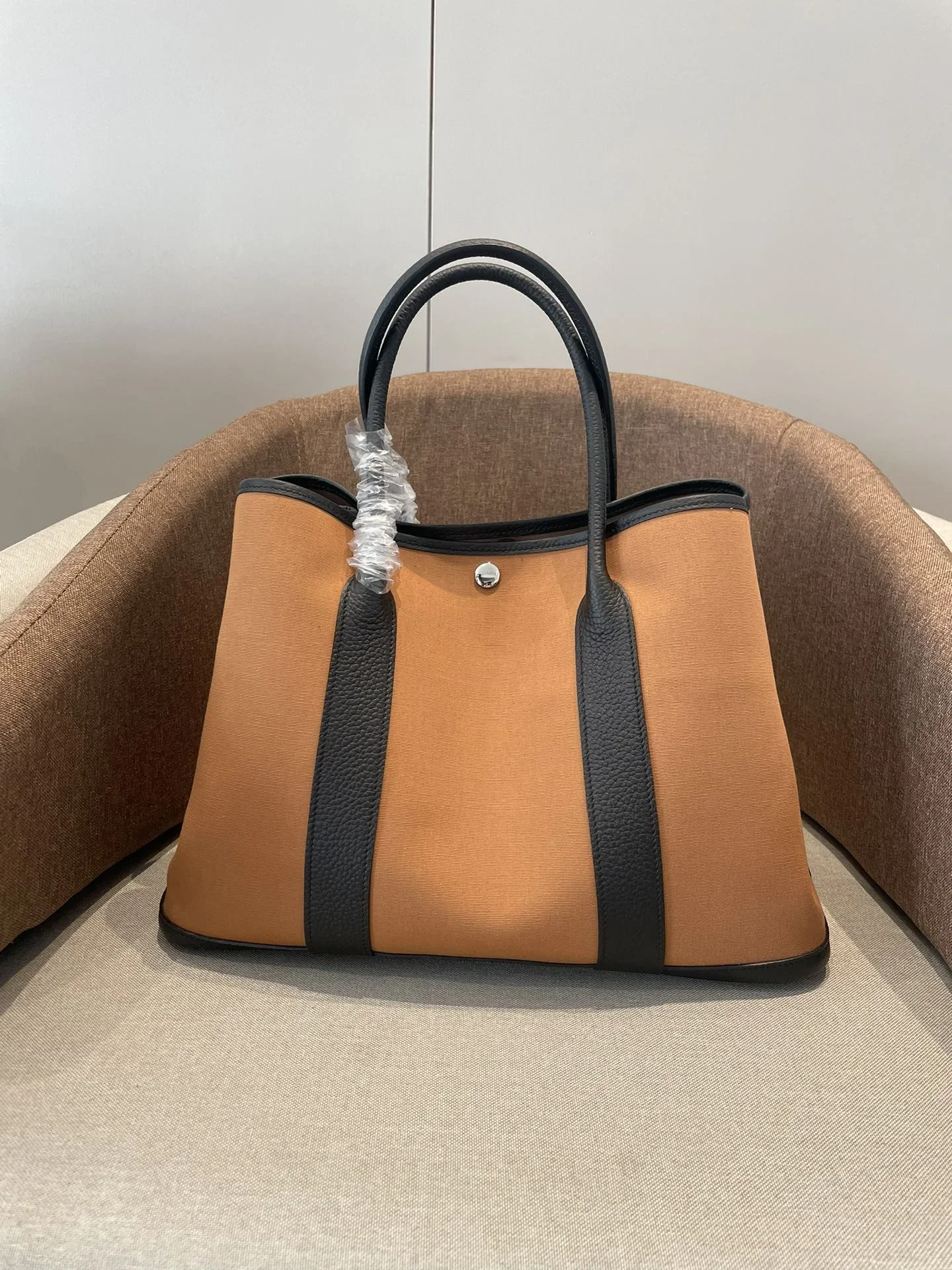 HERMES Totes Bags Brown-Black 30X36CM A000202609090267