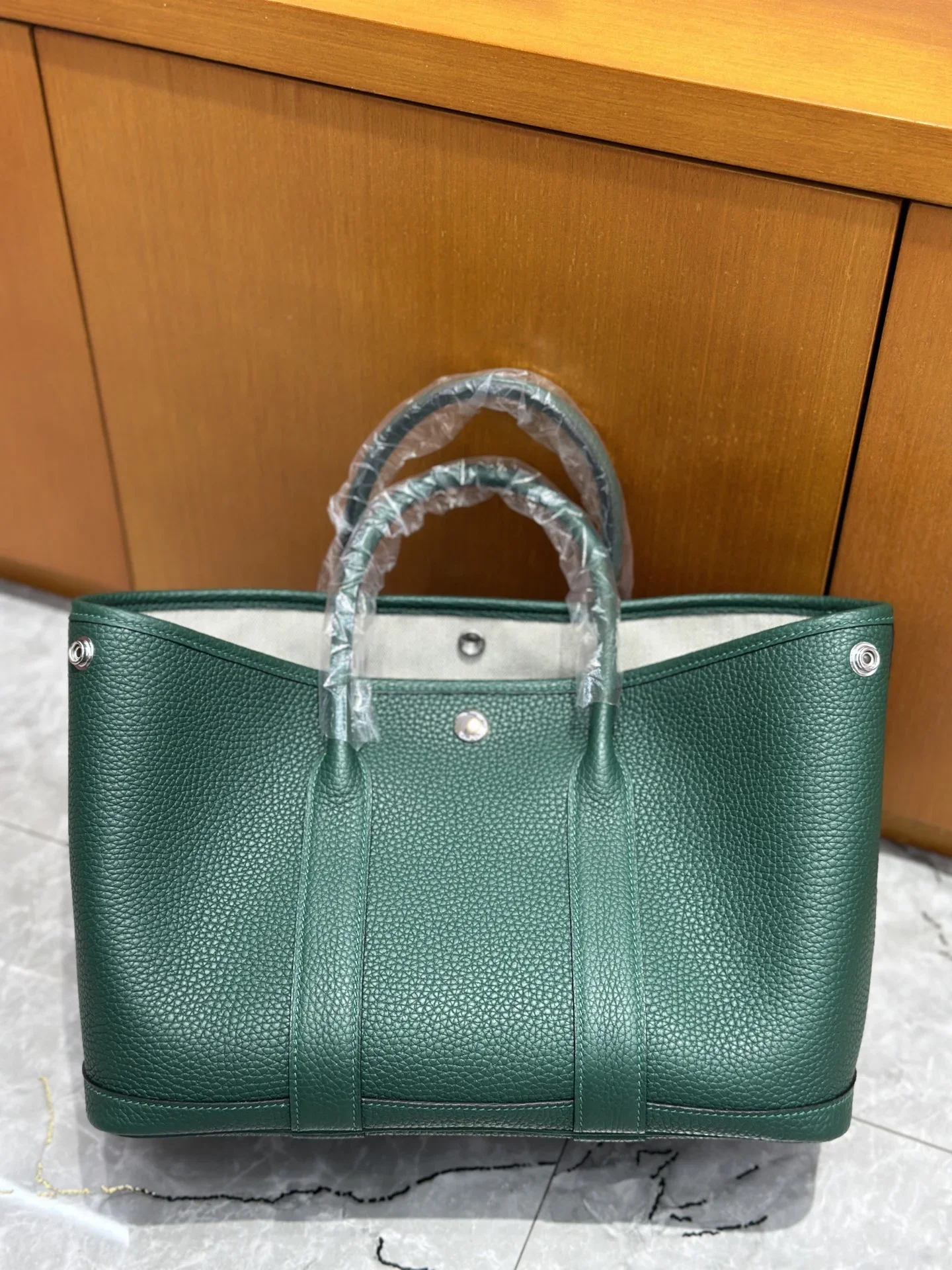 HERMES Totes Bags Leather Green 30CM I50202609090276 - Image 8
