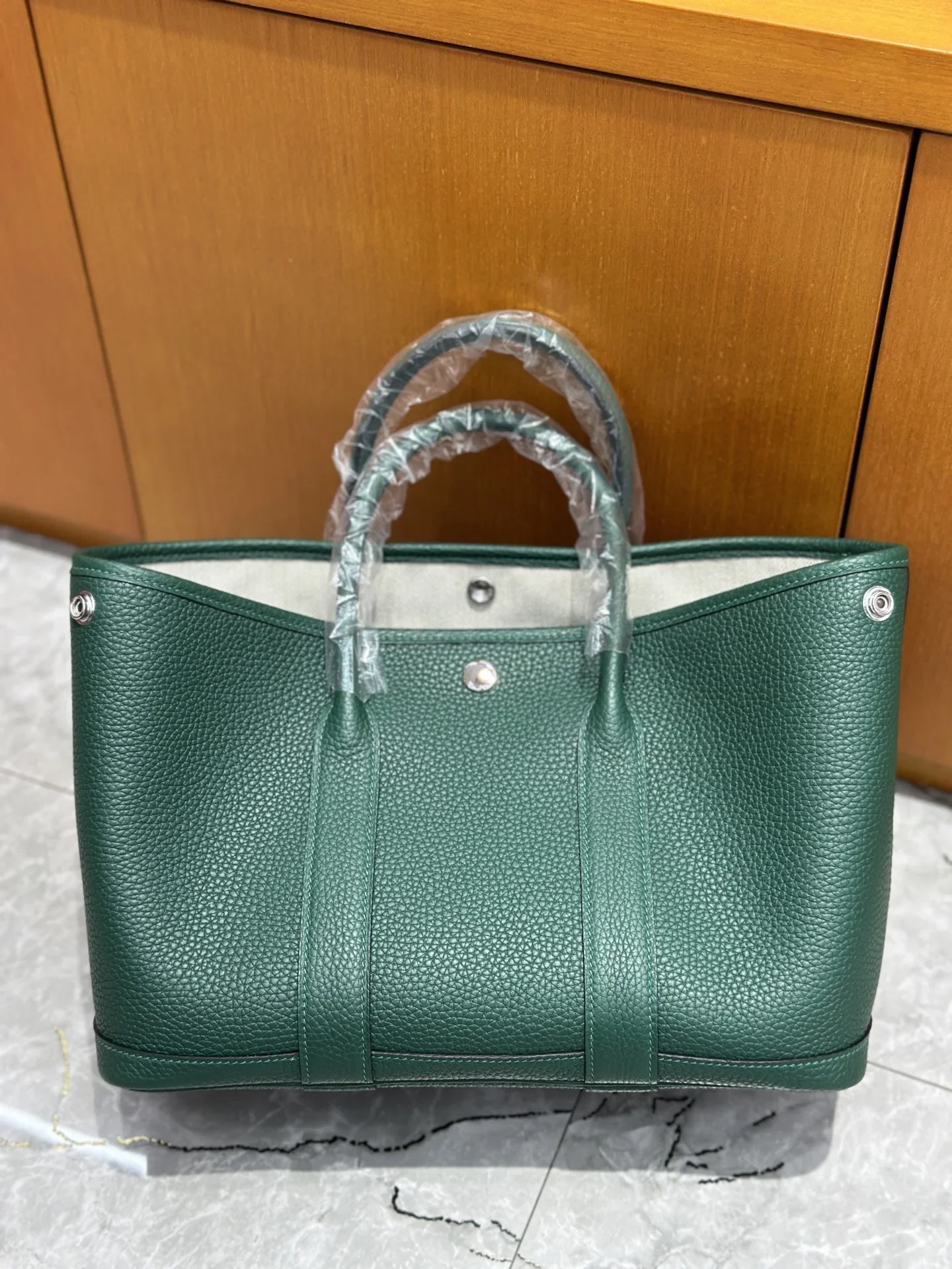HERMES Totes Bags Leather Green 30CM I50202609090276 - Image 9