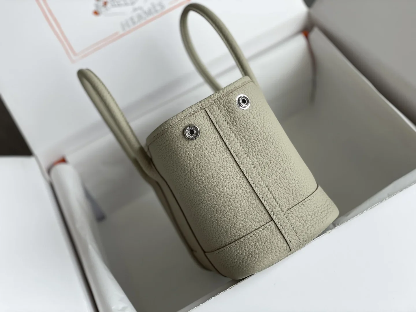 HERMES Totes Bags Togo Leather Beige 23x16x10CM H20202609090281 - Image 5