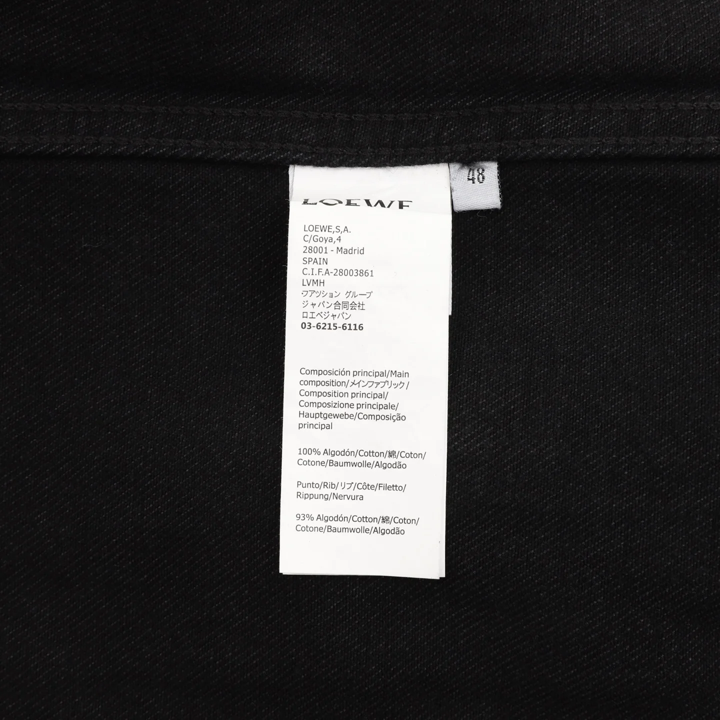 LOEWE Jackets Cotton Denim Black 46-52 C40202609080043 - Image 9