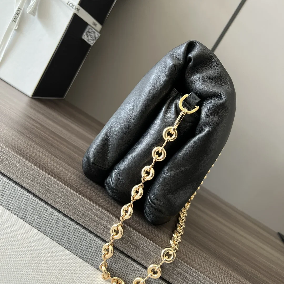 LOEWE Shoulder Bags Nappa Lambskin Black-Gold 23X13X6CM B023202609090310 - Image 2