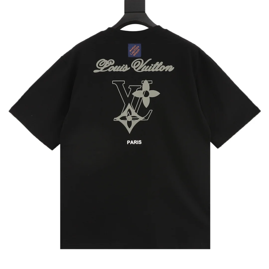 LV T-shirts Cotton Black-Silver S-XL A20202609080345 - Image 2