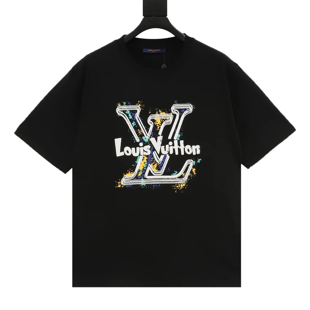 LV T-shirts Cotton Black-White-Yellow-Blue S-XL A20202609080411