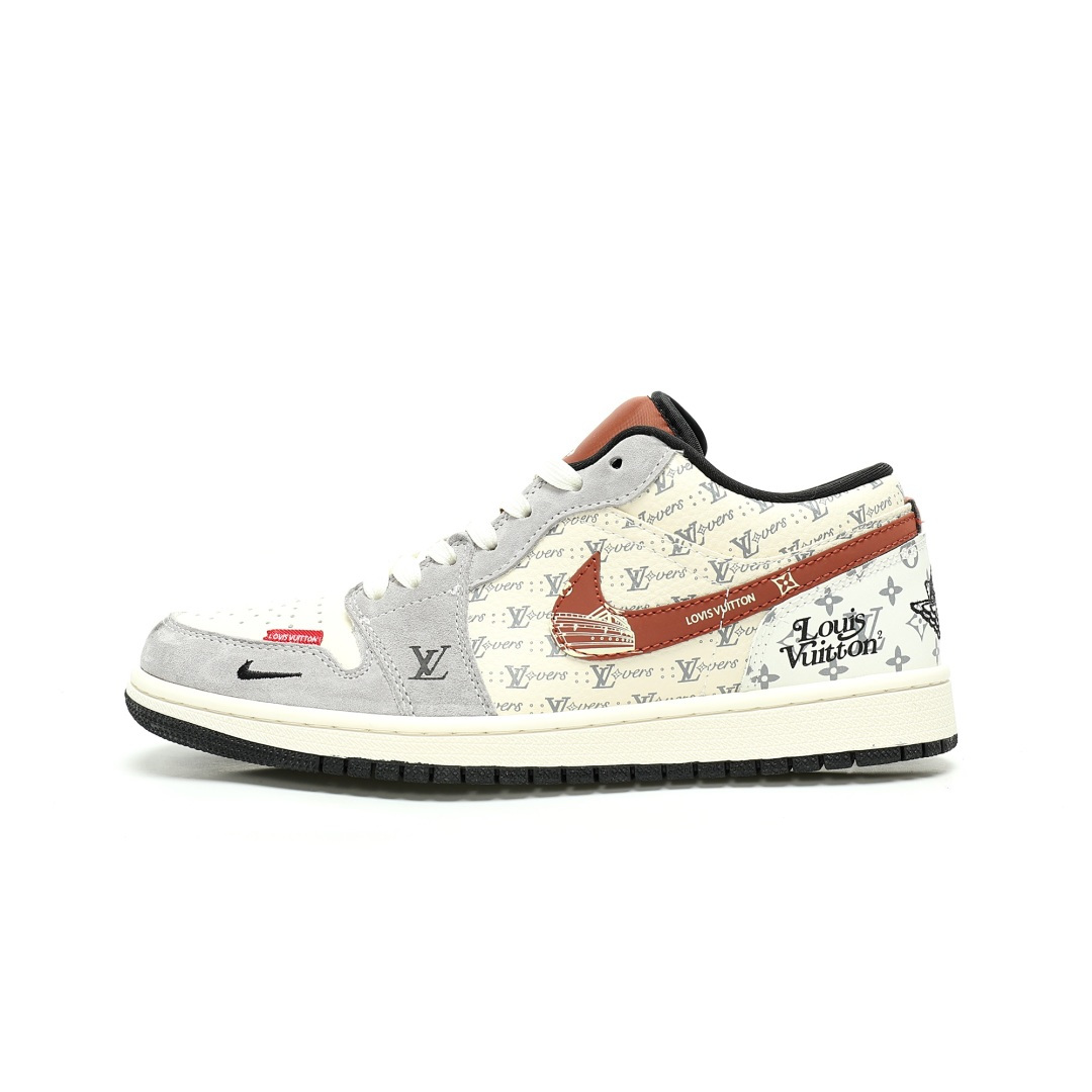 Louis Vuitton x Nike Air Jordan 1 Low OG SP LV Monogram AJ1 TS QL1988-007