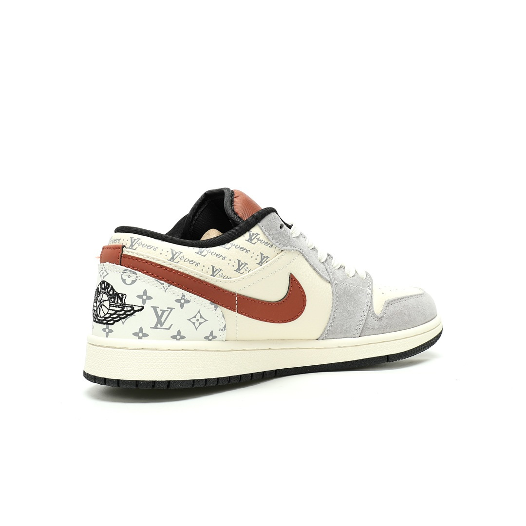 Louis Vuitton x Nike Air Jordan 1 Low OG SP LV Monogram AJ1 TS QL1988-007 - Image 2