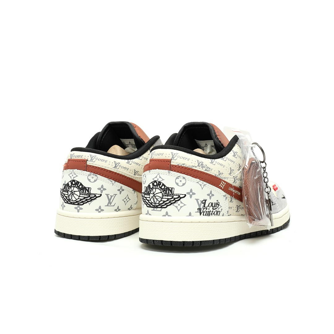 Louis Vuitton x Nike Air Jordan 1 Low OG SP LV Monogram AJ1 TS QL1988-007 - Image 6