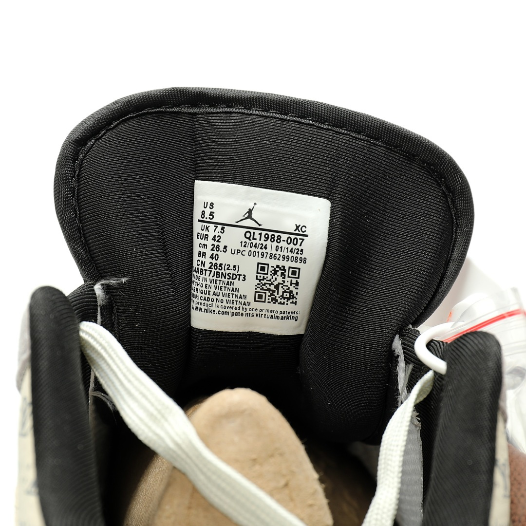 Louis Vuitton x Nike Air Jordan 1 Low OG SP LV Monogram AJ1 TS QL1988-007 - Image 7