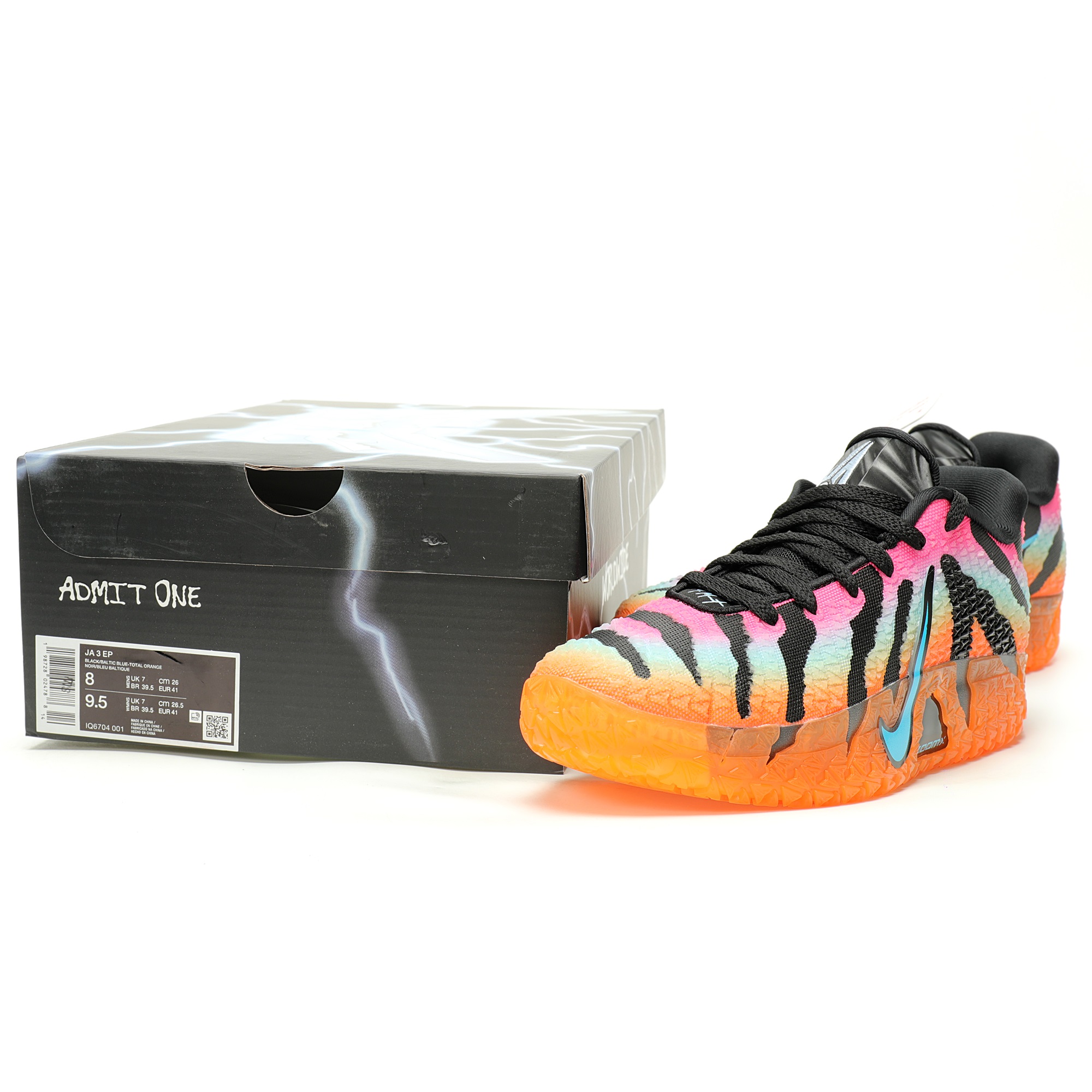 Nike Ja 3 EP Black Baltic Blue-Total Orange IQ6704-001 - Image 9