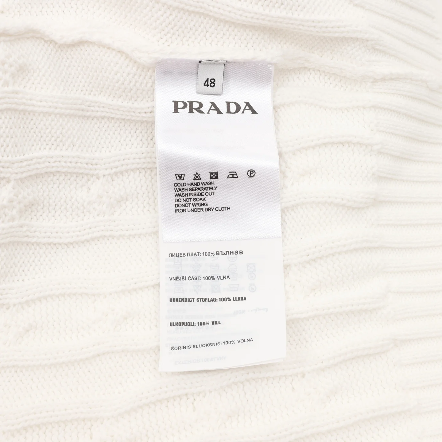 PRADA Sweaters Wool Cotton White 46-50 B90202609080439 - Image 9