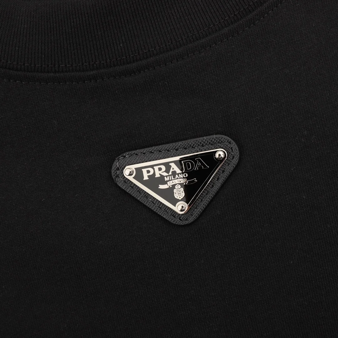 PRADA T-shirts Cotton Black S-XL A10202609080316 - Image 9