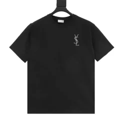 SAINT LAURENT T-shirts Cotton Black-Silver XS-L A20202609080499
