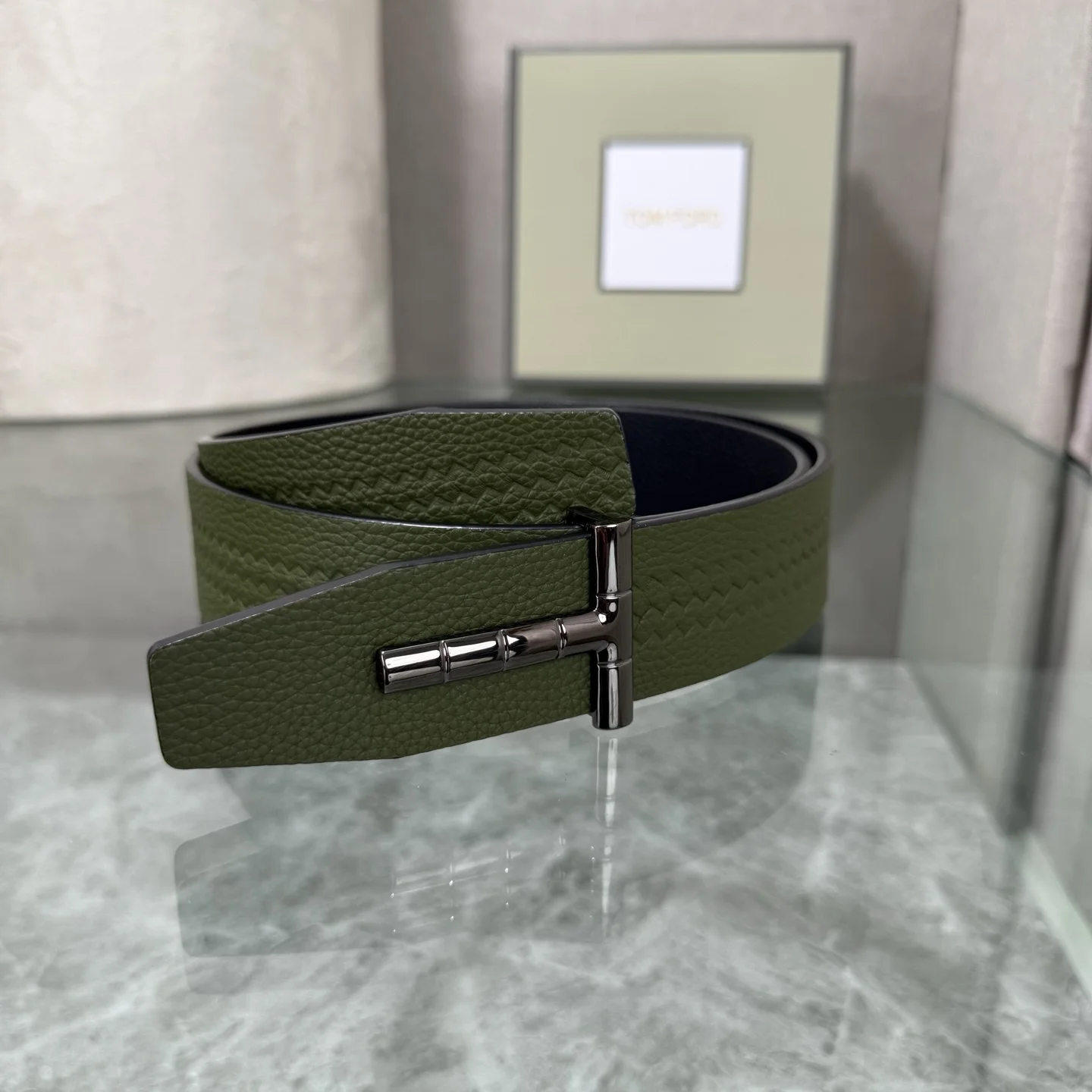 TOM FORD Belts Leather Green-Black A70202609070012
