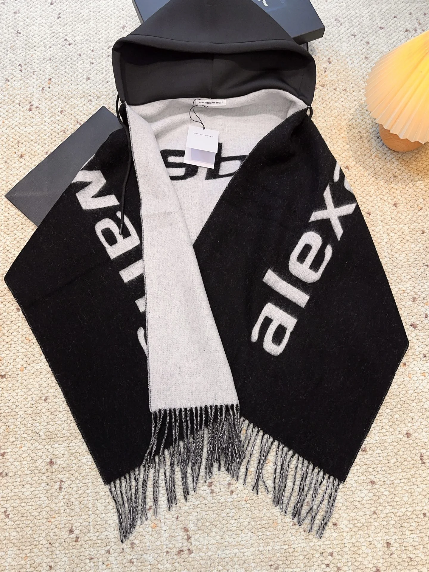 ALEXANDER WANG Scarves Wool Black-Gray 200X50 A6510071220 - Image 5
