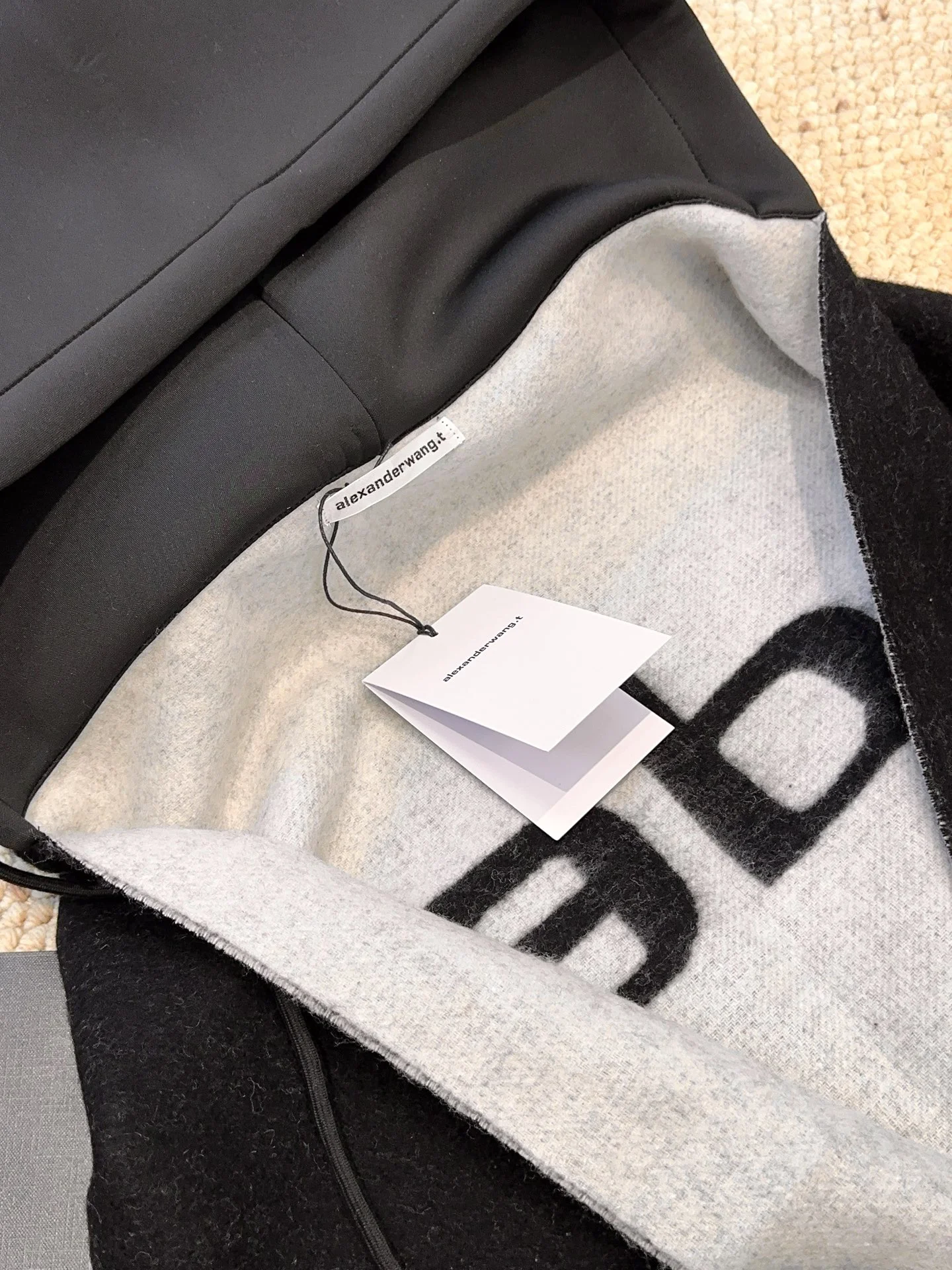 ALEXANDER WANG Scarves Wool Black-Gray 200X50 A6510071220 - Image 7