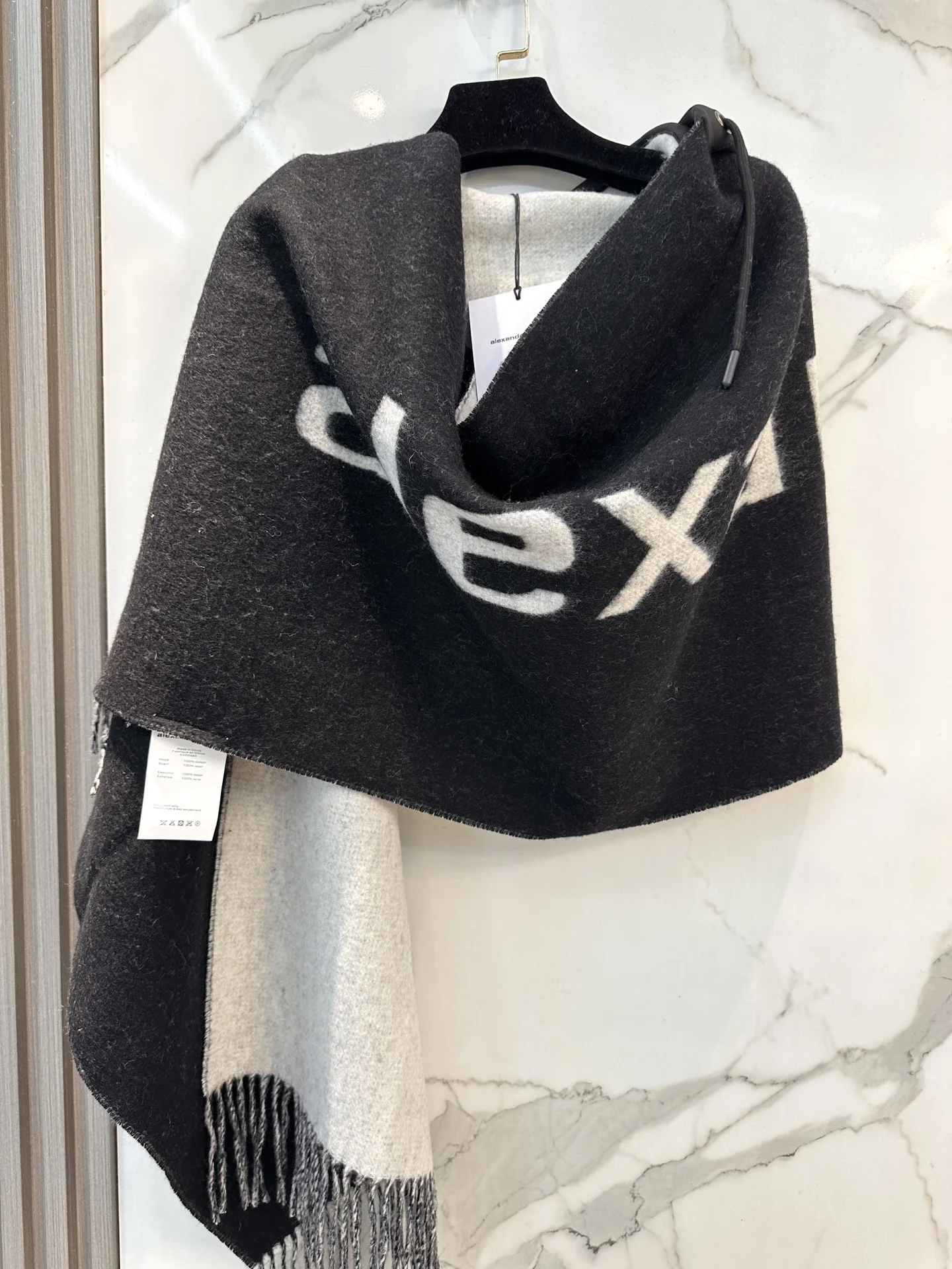 ALEXANDER WANG Scarves Wool Black-Gray 200X50 A6510071220 - Image 8