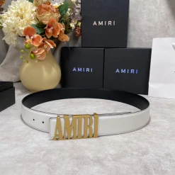 Alternative view of AMIRI Belts Cowhide Leather White-Black-Gold A9010050107